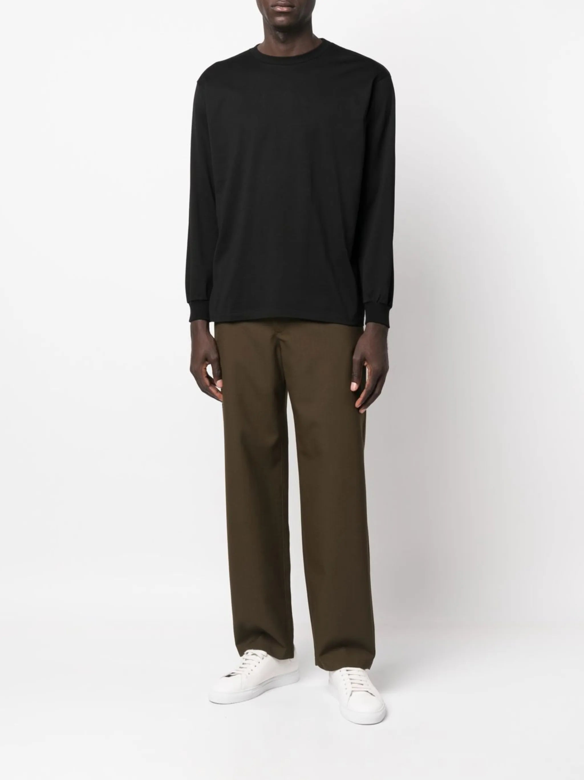 long-sleeve round-neck top