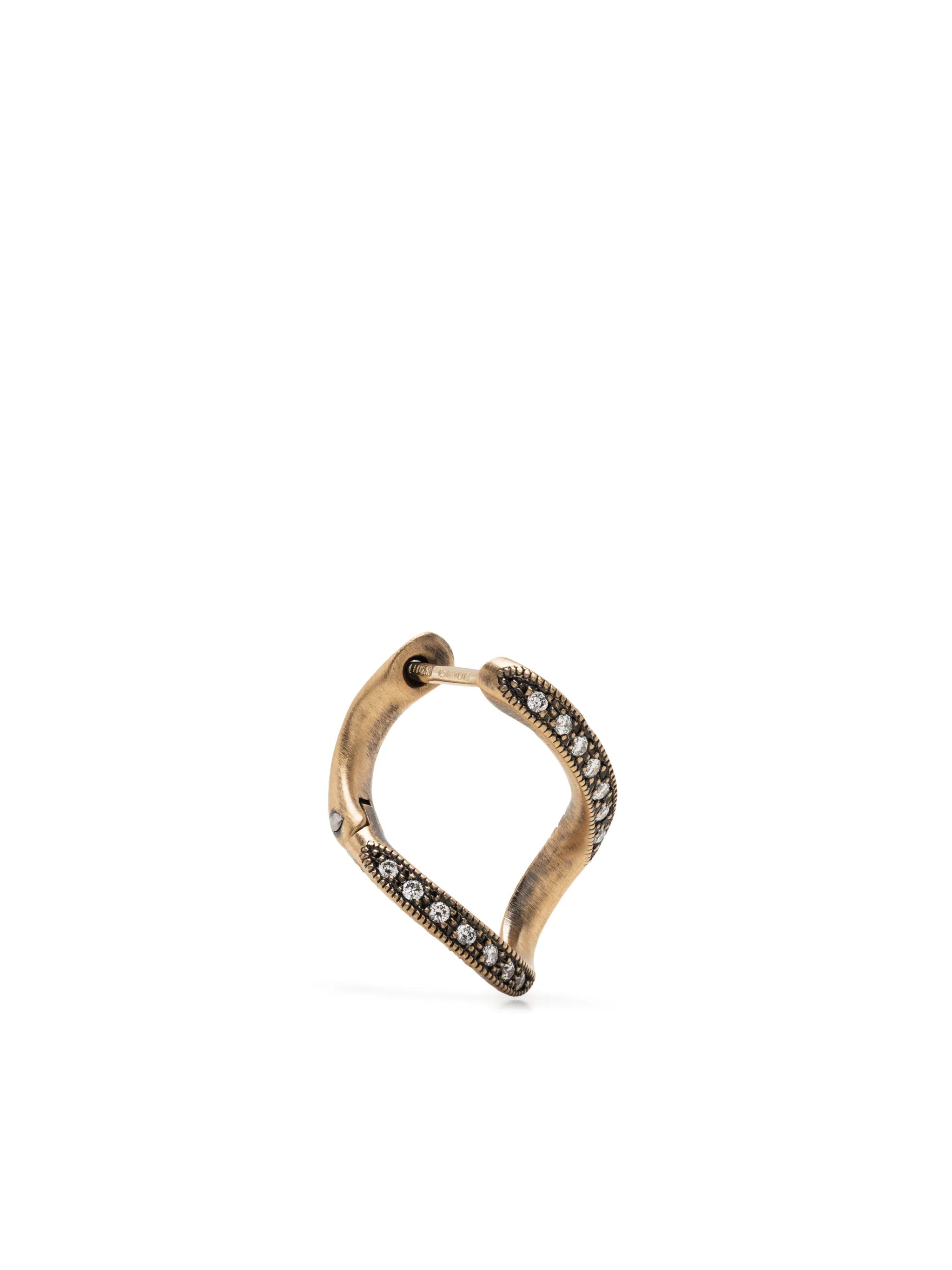 18kt yellow gold twist diamond earring