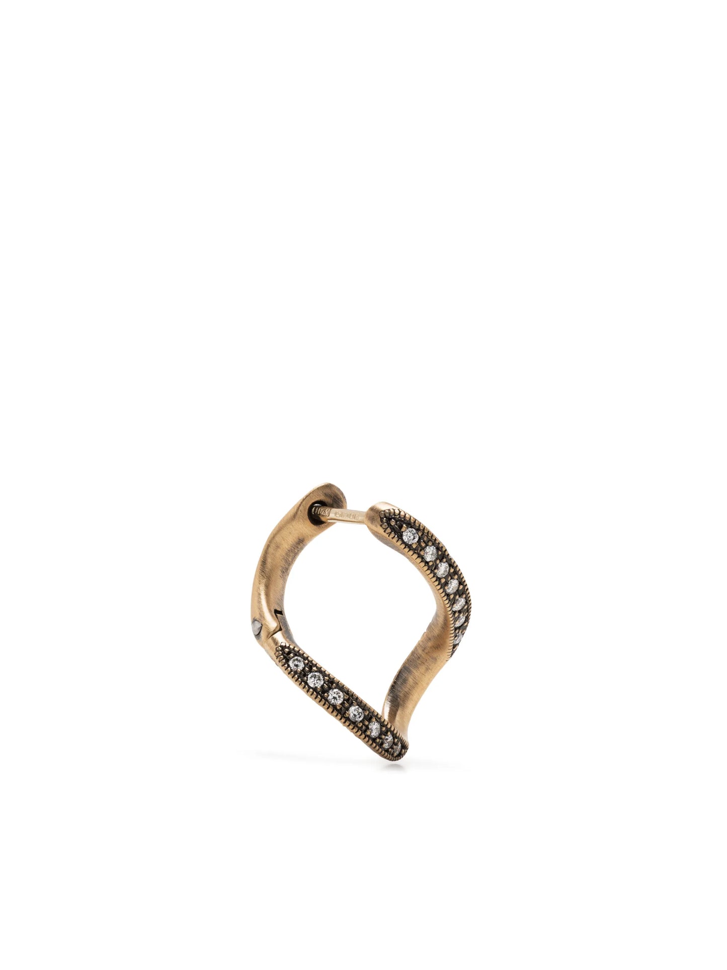 18kt yellow gold twist diamond earring