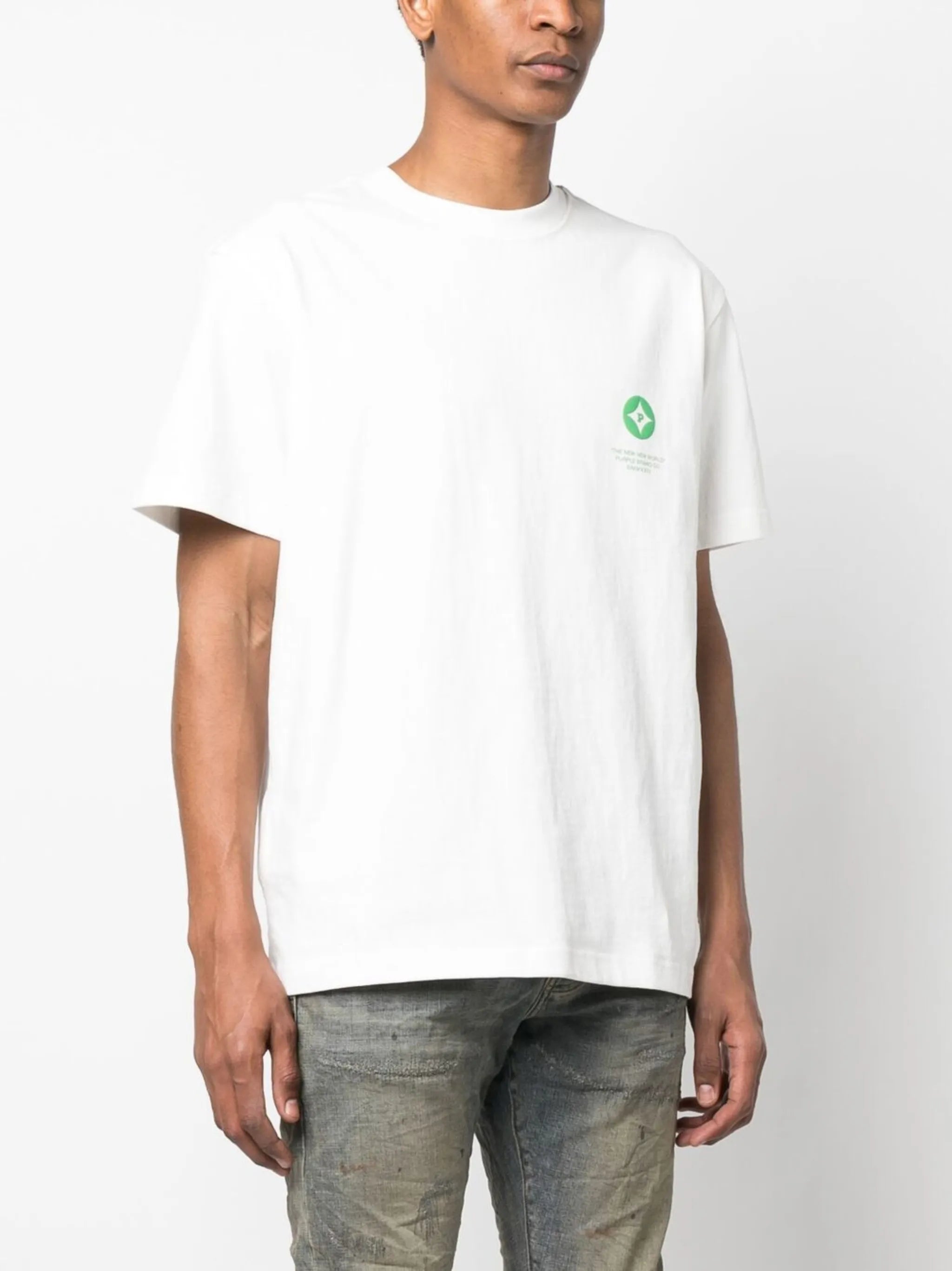 White Logo Print Short Sleeve T-shirt