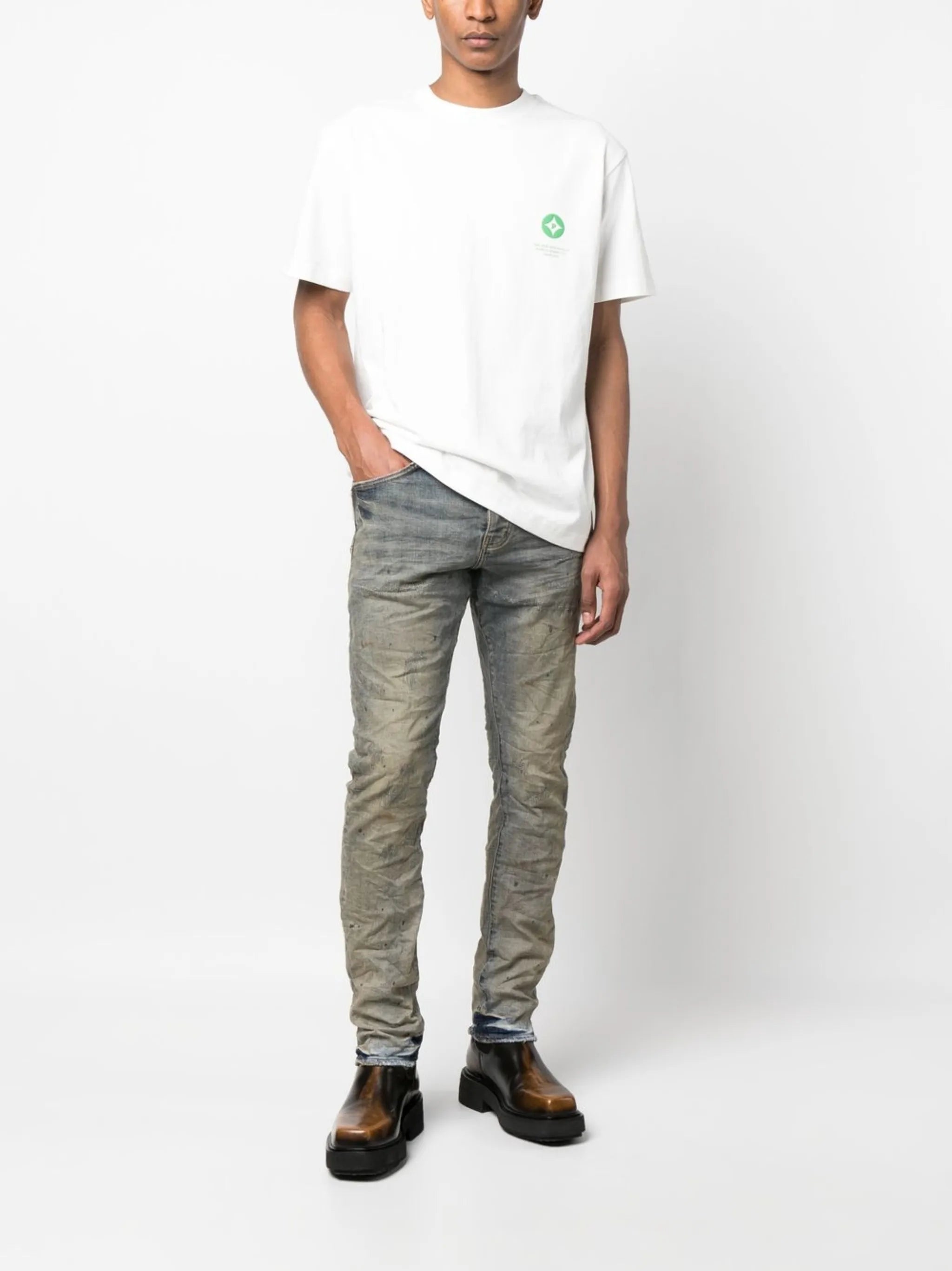 White Logo Print Short Sleeve T-shirt