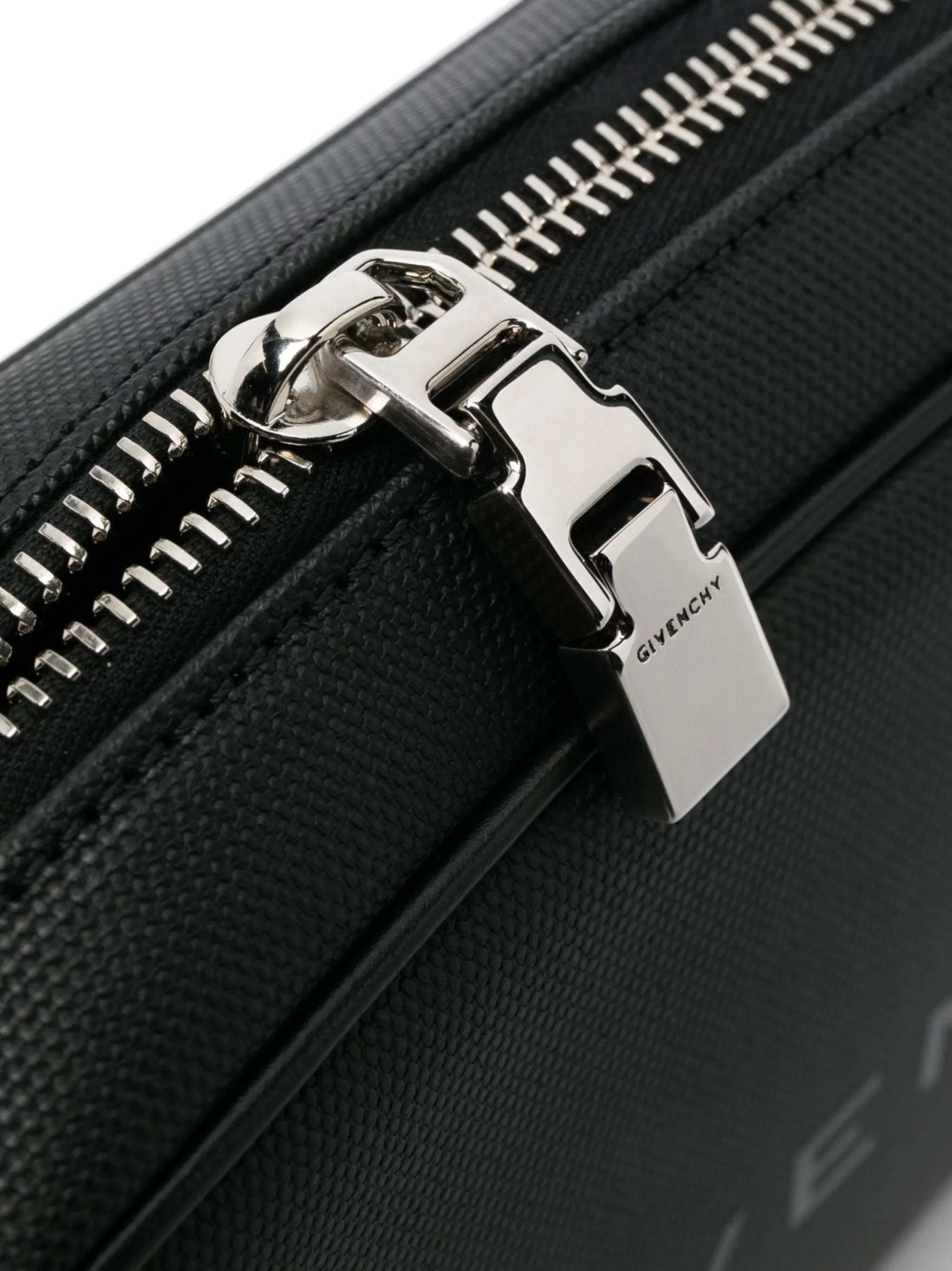 logo-print leather messenger bag