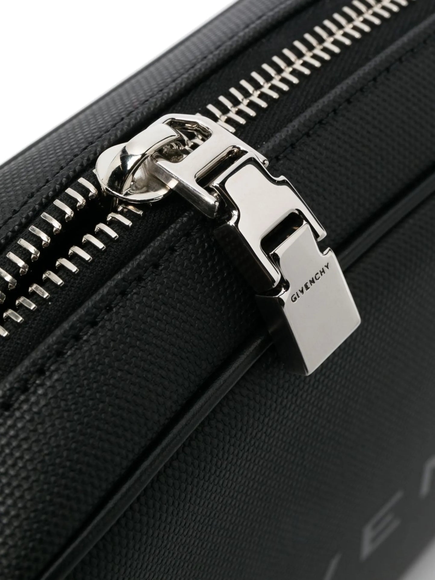 logo-print leather messenger bag