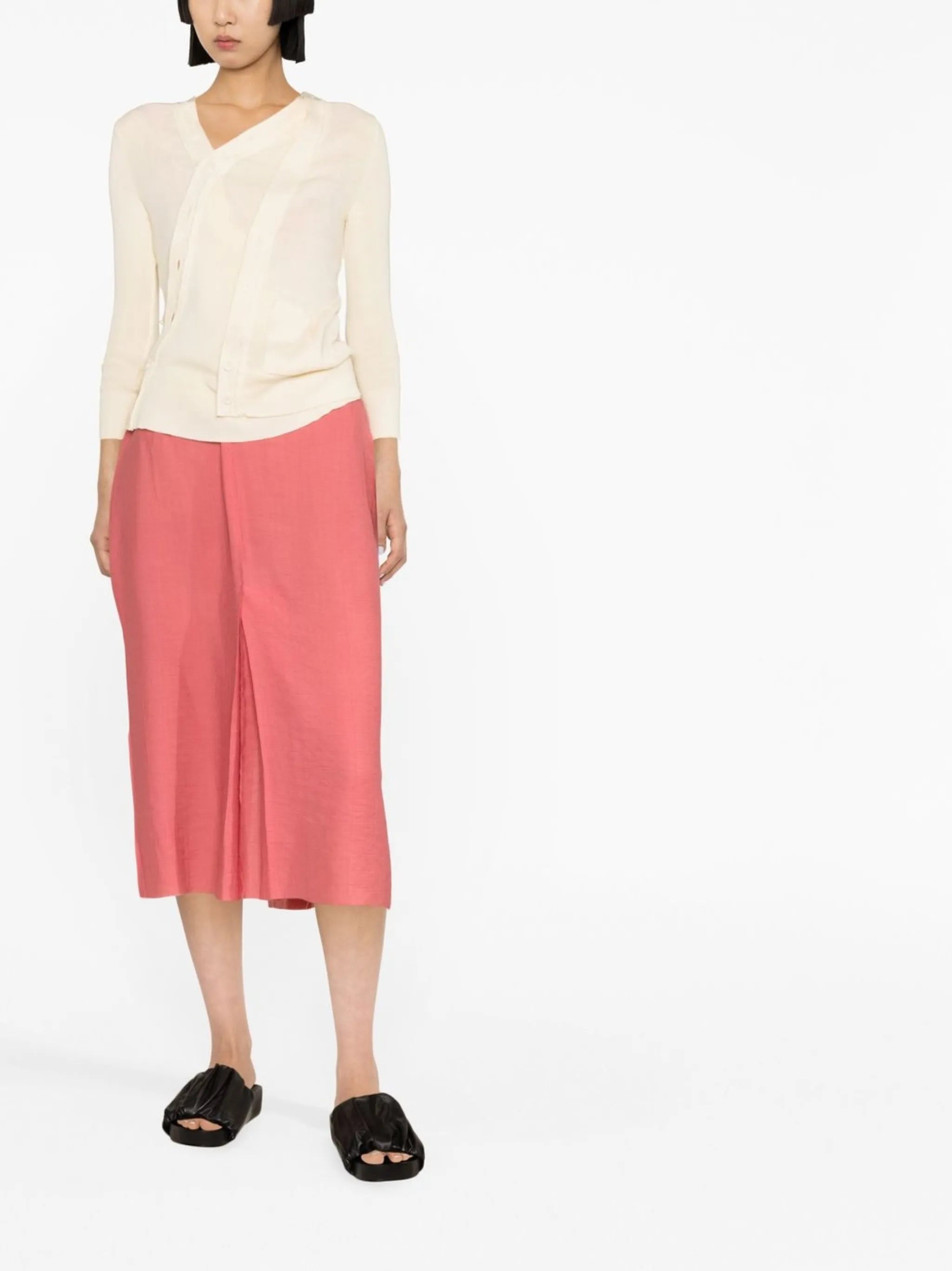ribbed-knit asymmetric cardigan