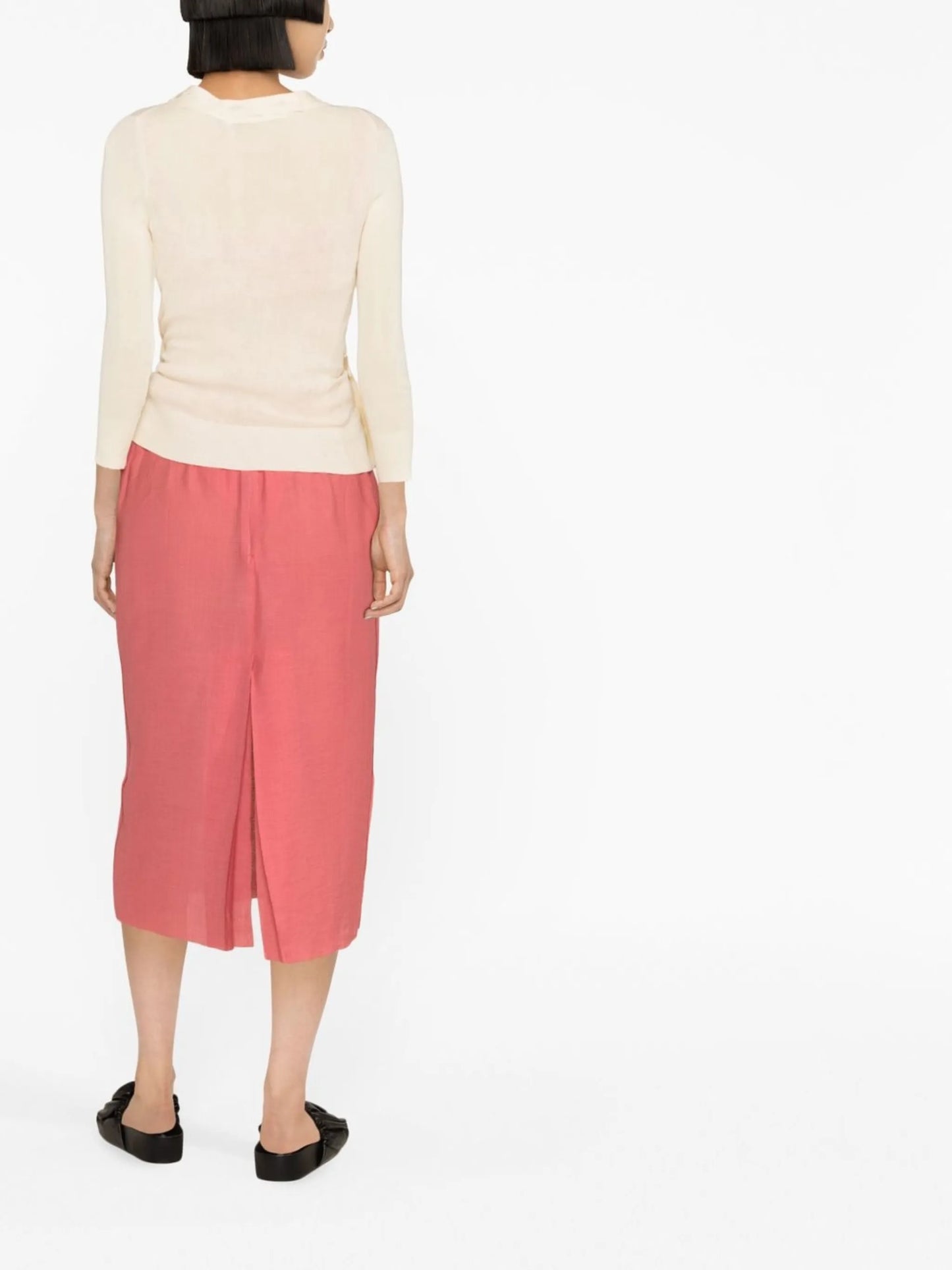 ribbed-knit asymmetric cardigan