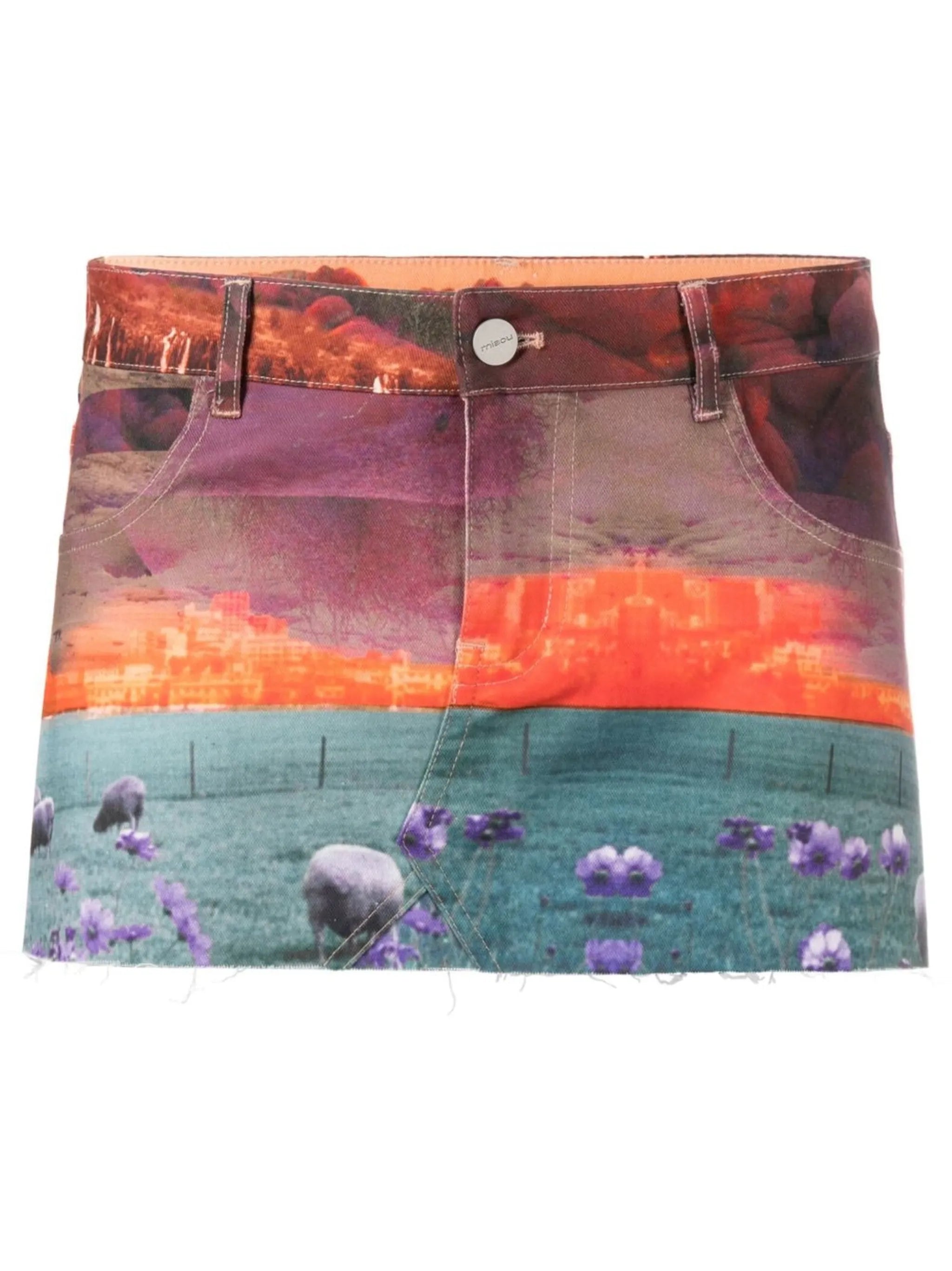 Miss abstract-print mini skirt