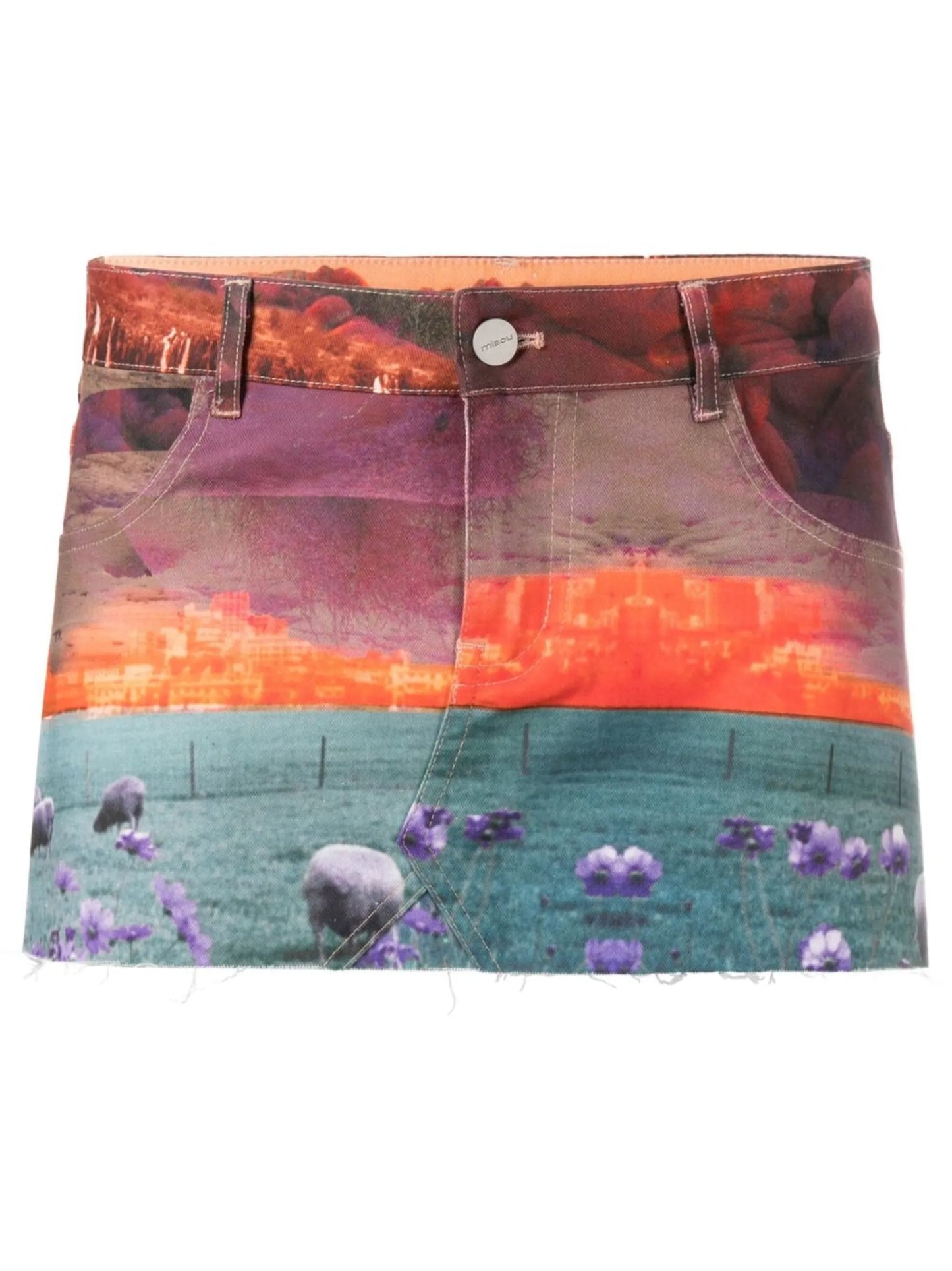 Miss abstract-print mini skirt