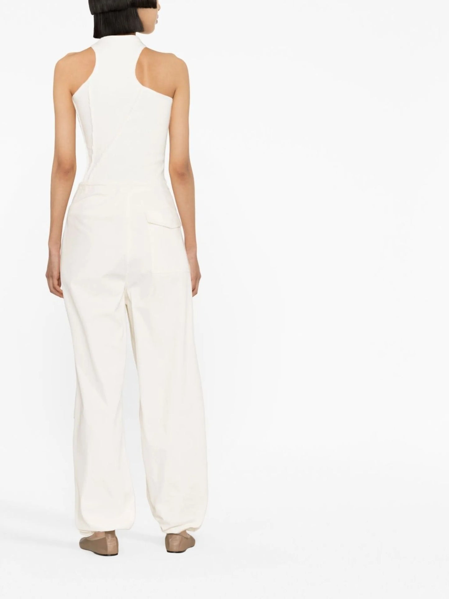 ribbed-knit cotton tank top
