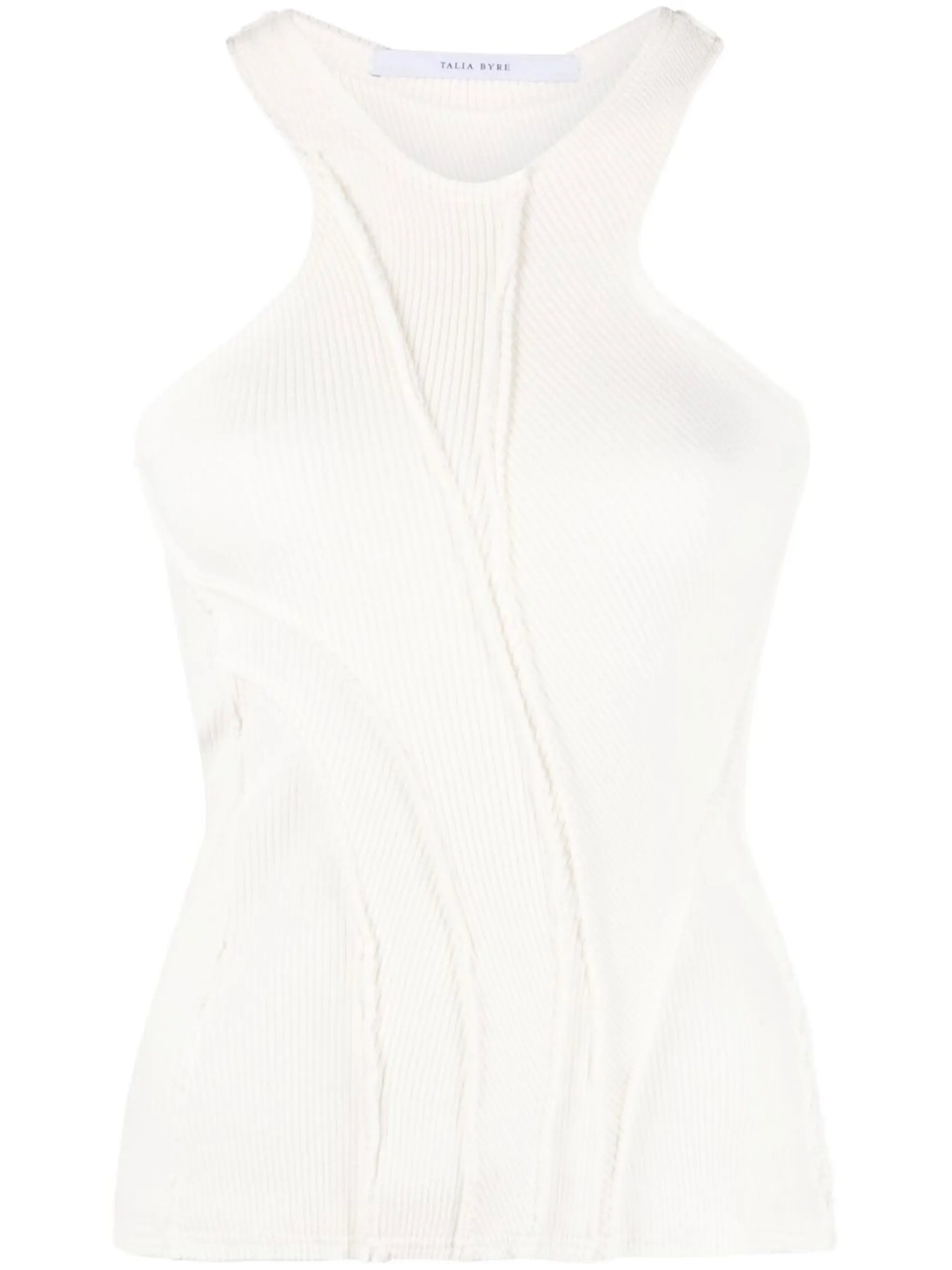 ribbed-knit cotton tank top