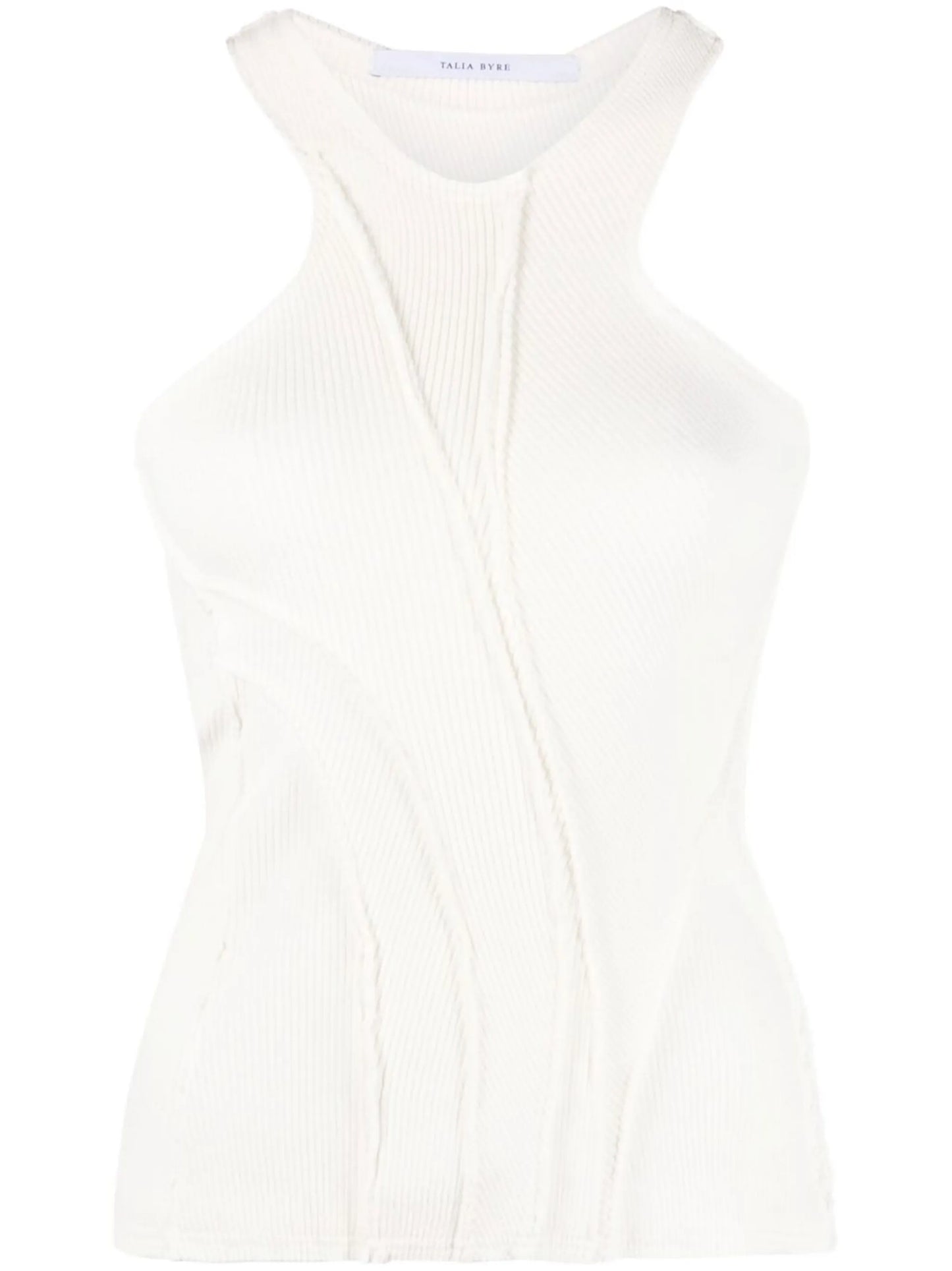 ribbed-knit cotton tank top