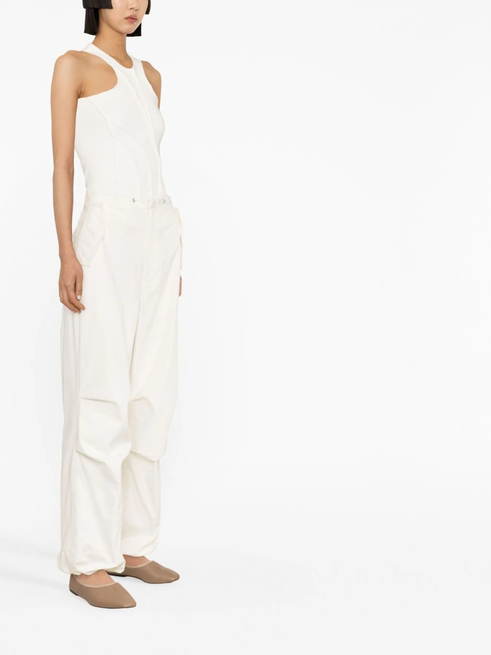ribbed-knit cotton tank top
