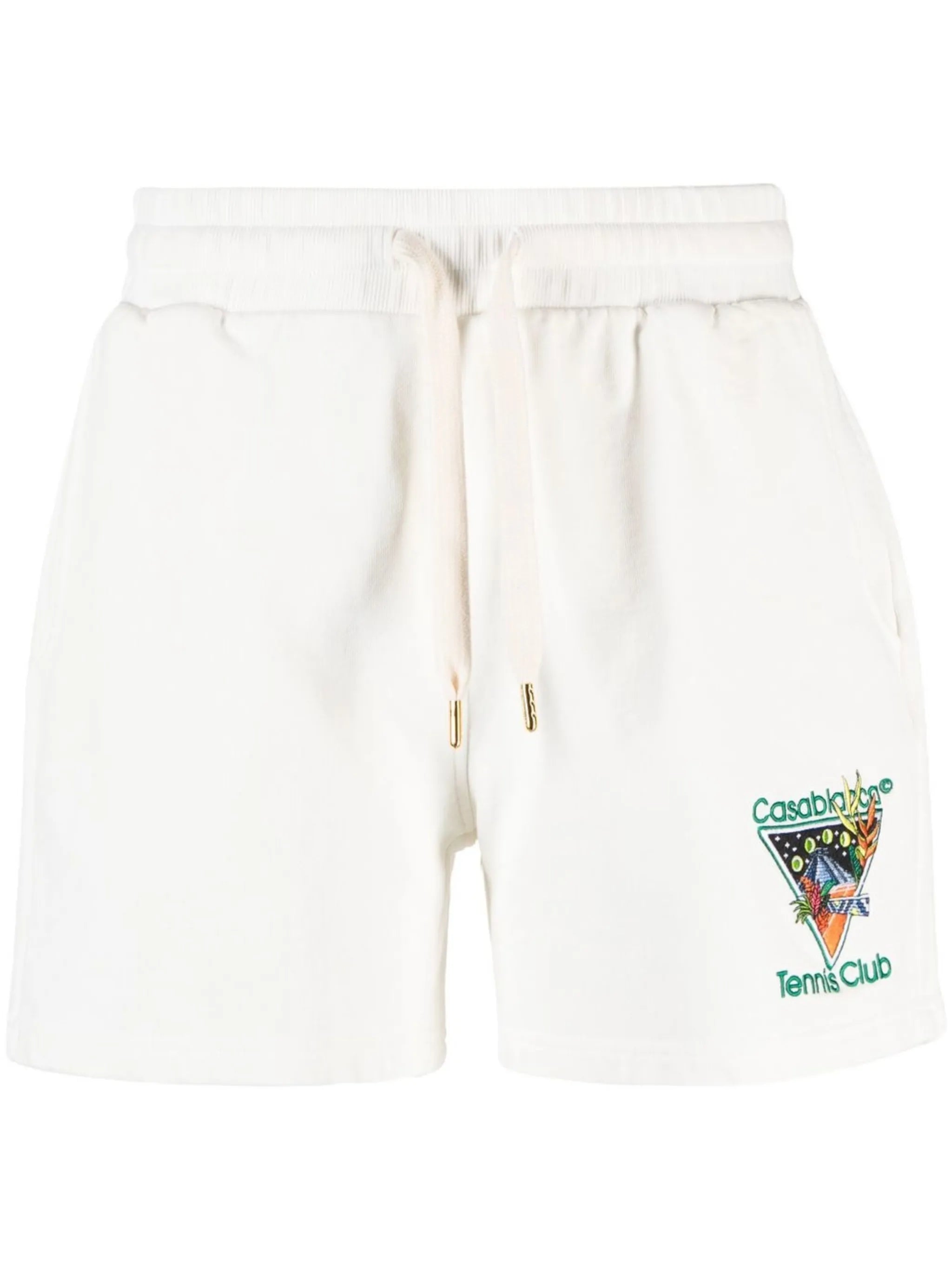 embroidered-logo track shorts
