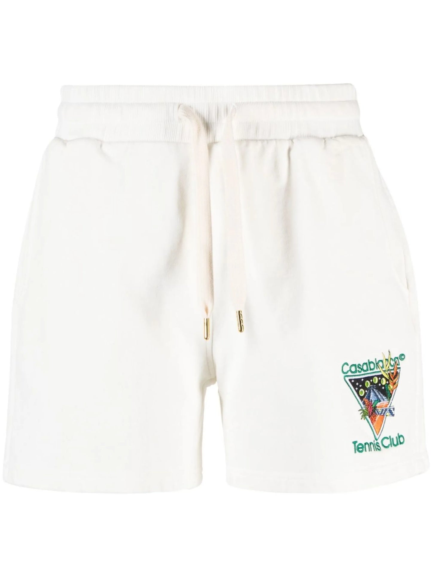 embroidered-logo track shorts
