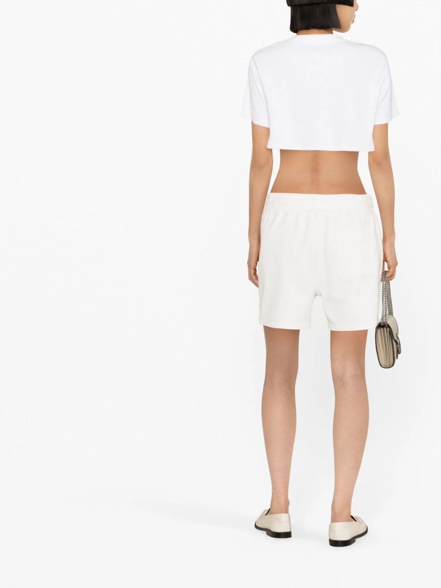 embroidered-logo track shorts