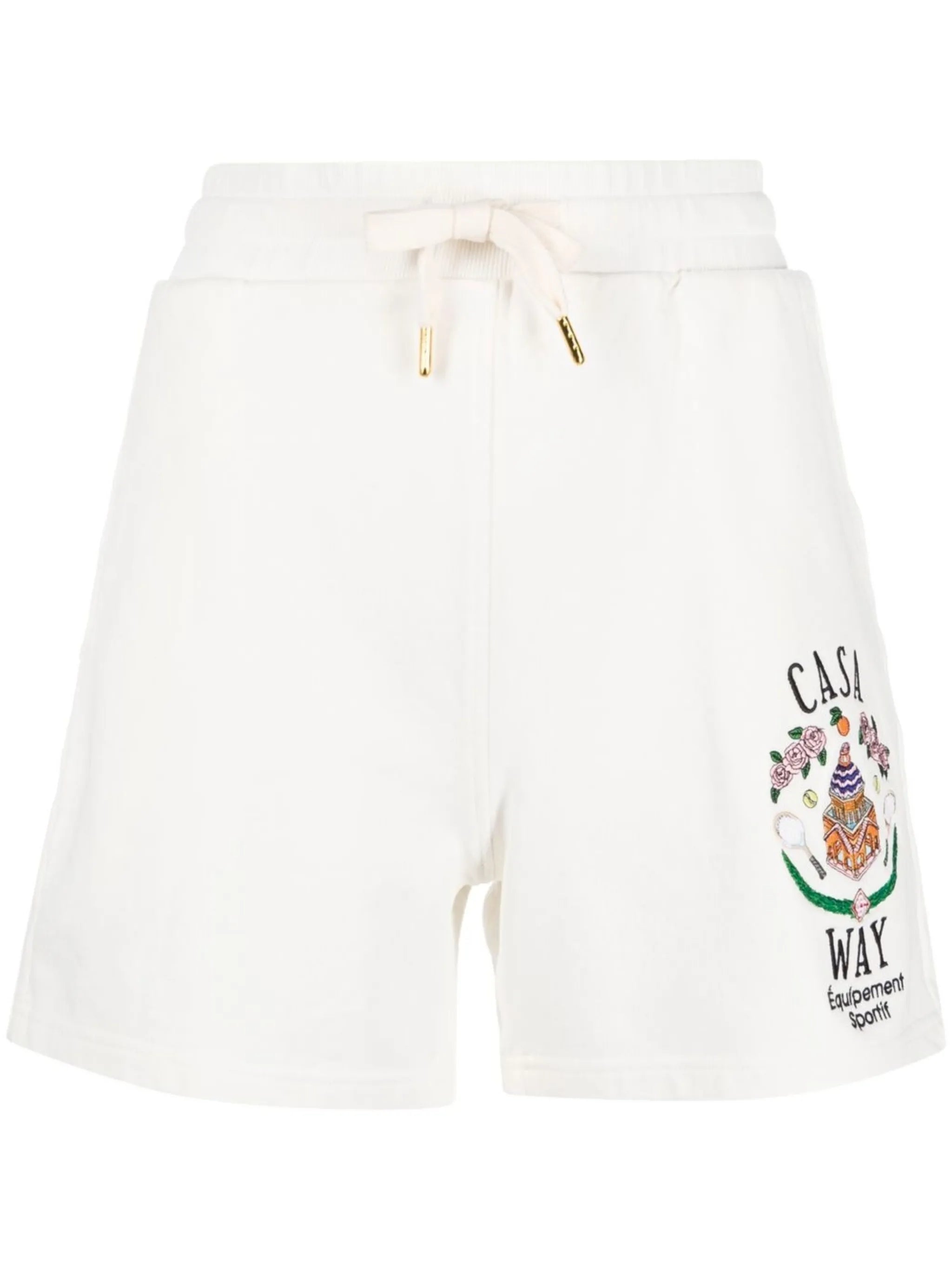 embroidered-logo track shorts