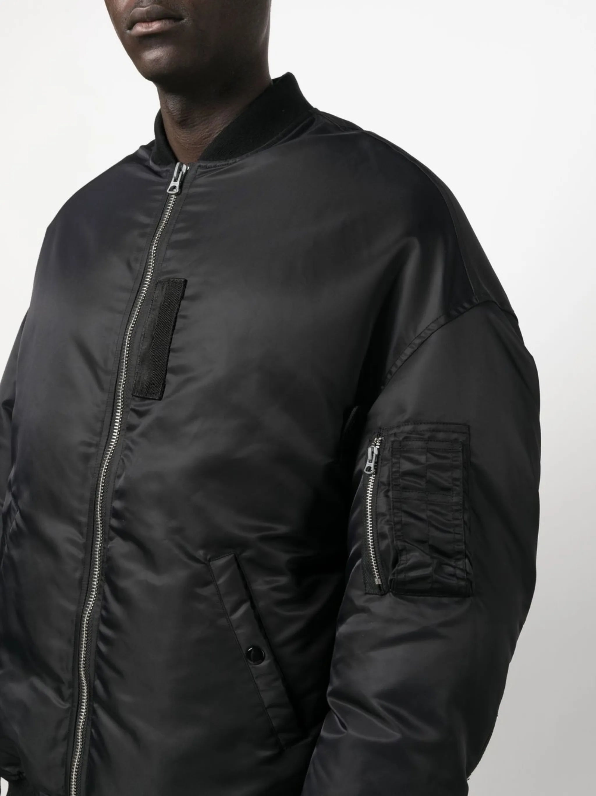 zip-detailing down bomber jacket