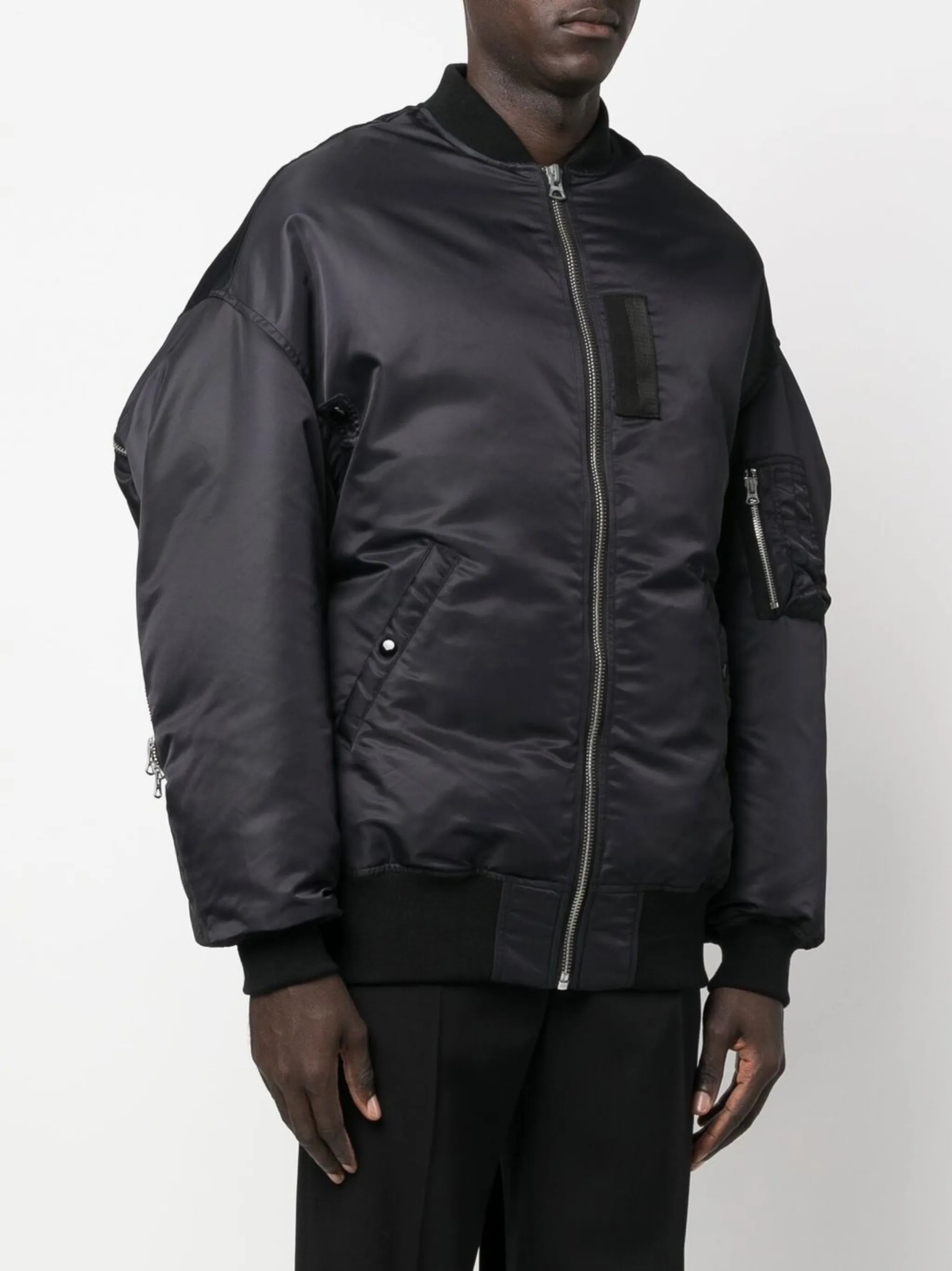 zip-detailing down bomber jacket