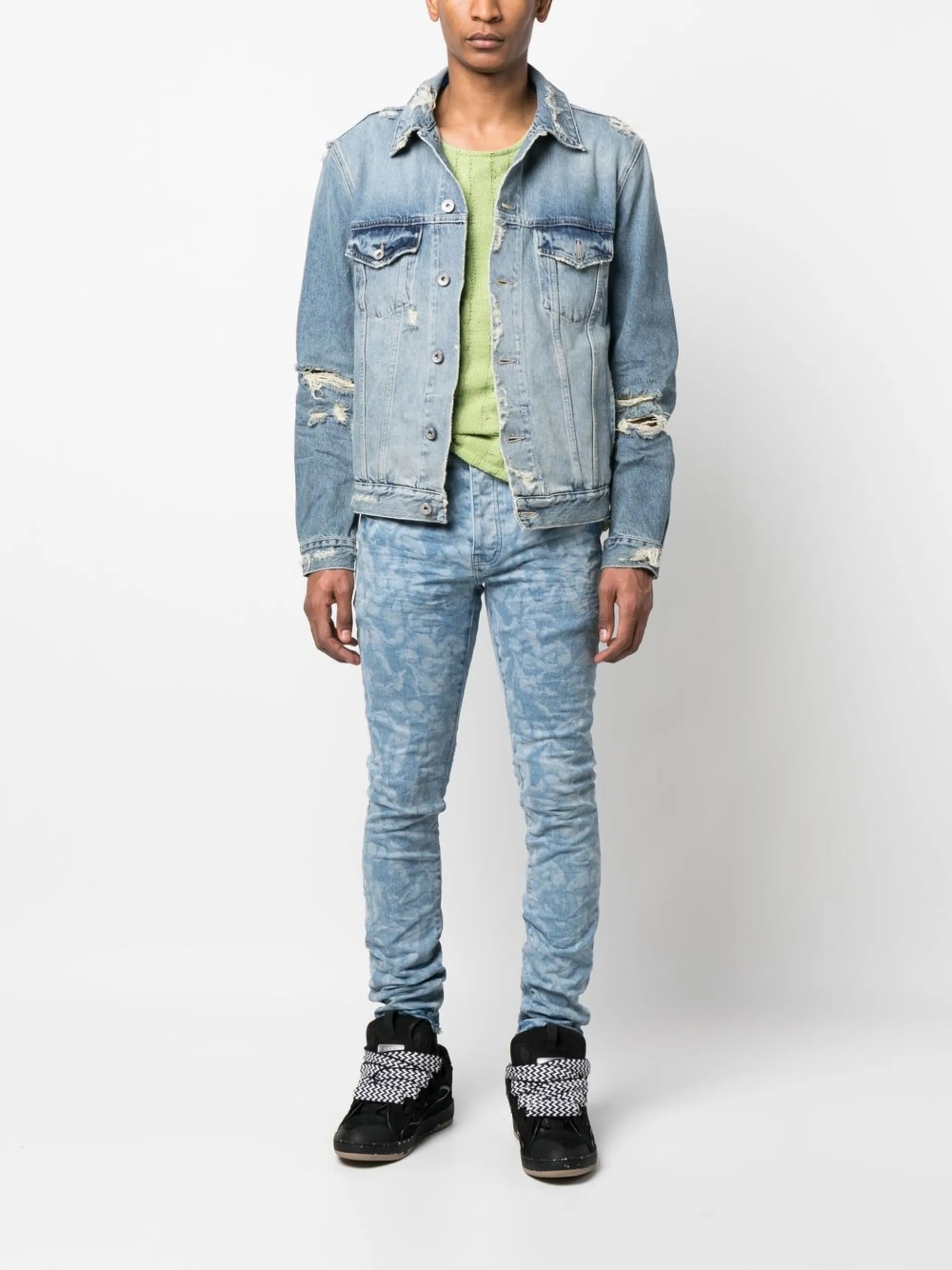 distressed denim jacket
