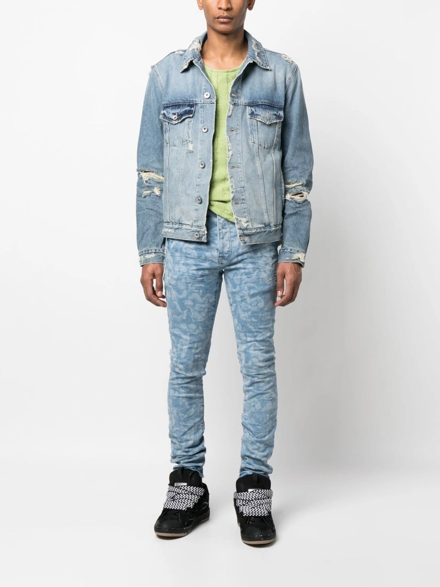 distressed denim jacket