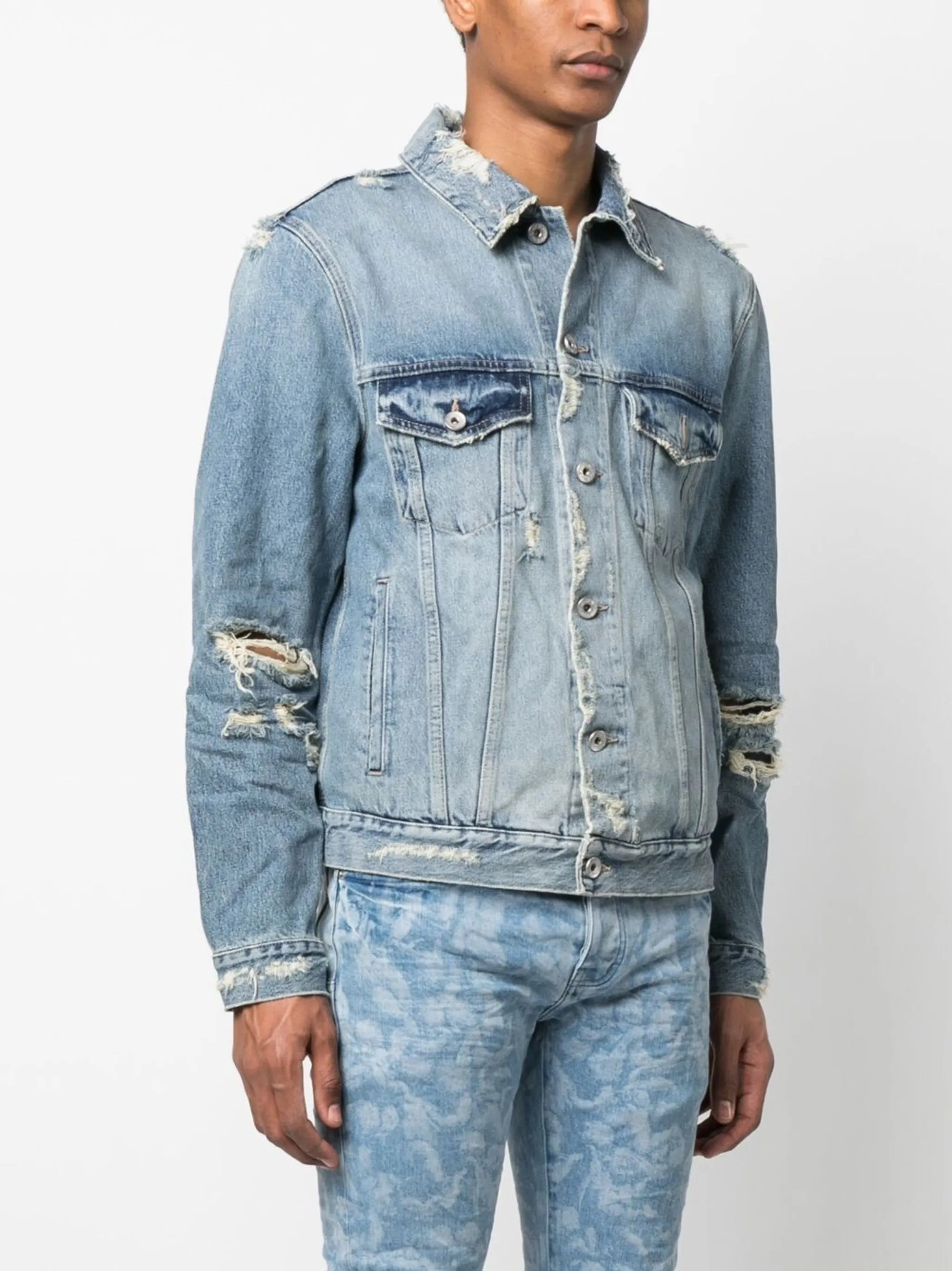 distressed denim jacket