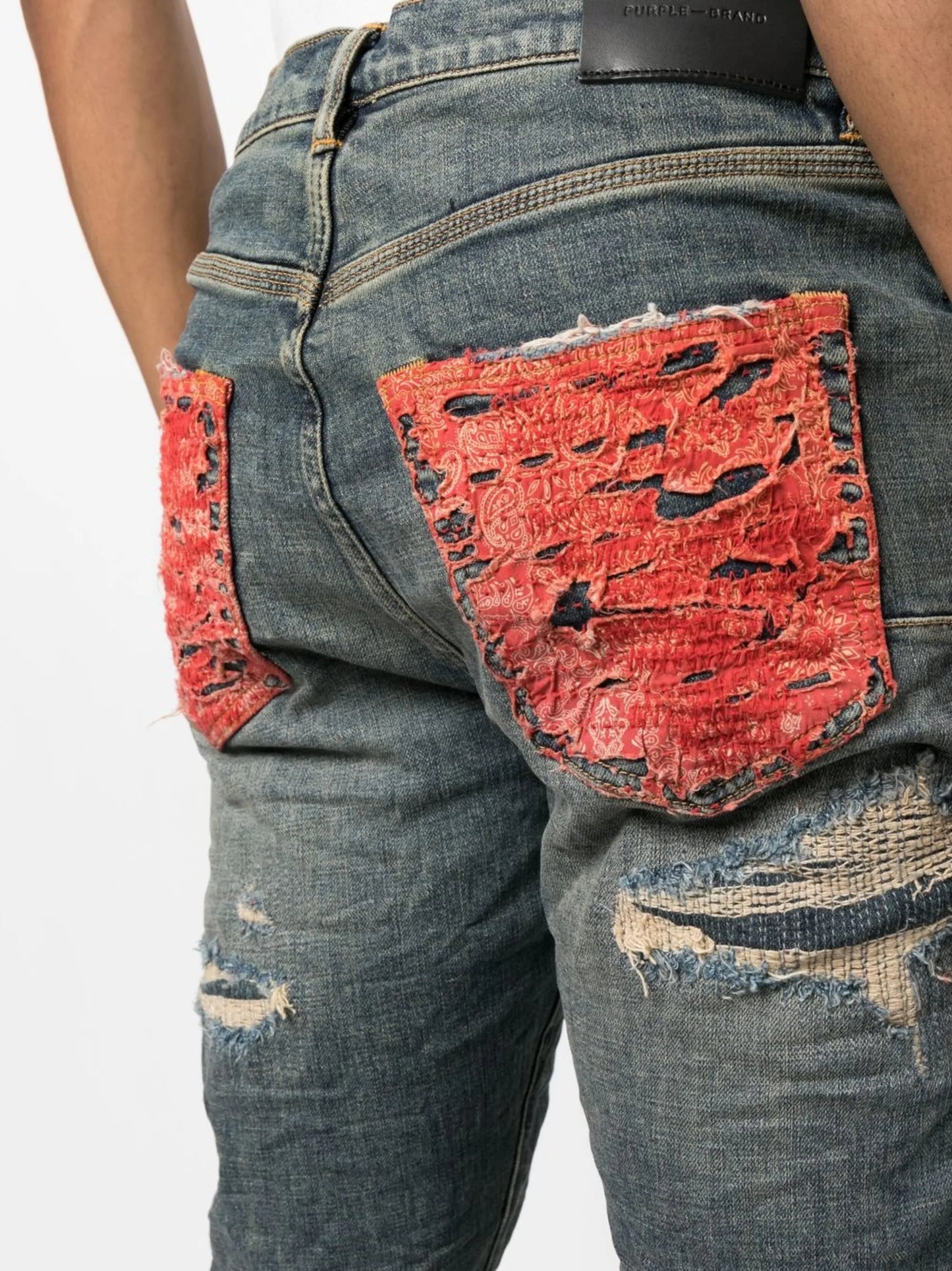 distressed low-rise skinny jeans