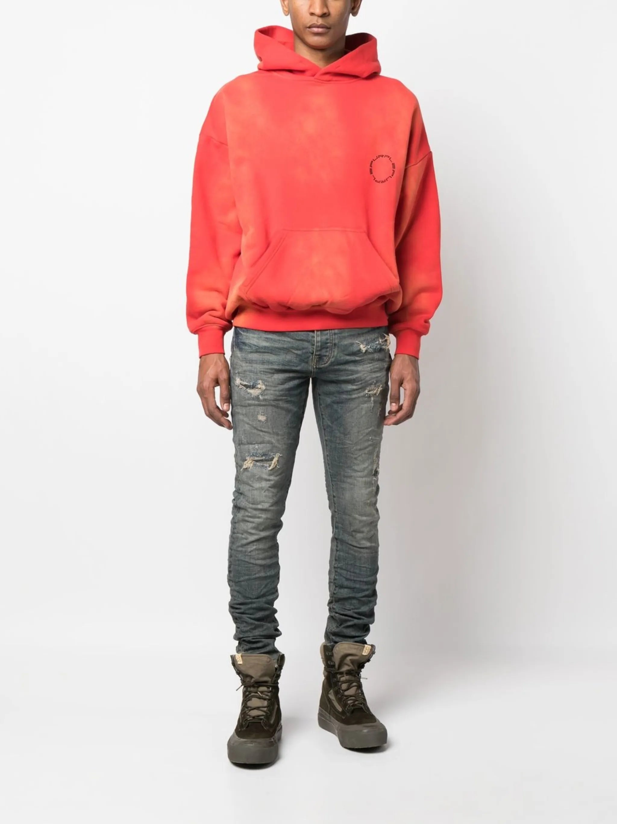 distressed low-rise skinny jeans