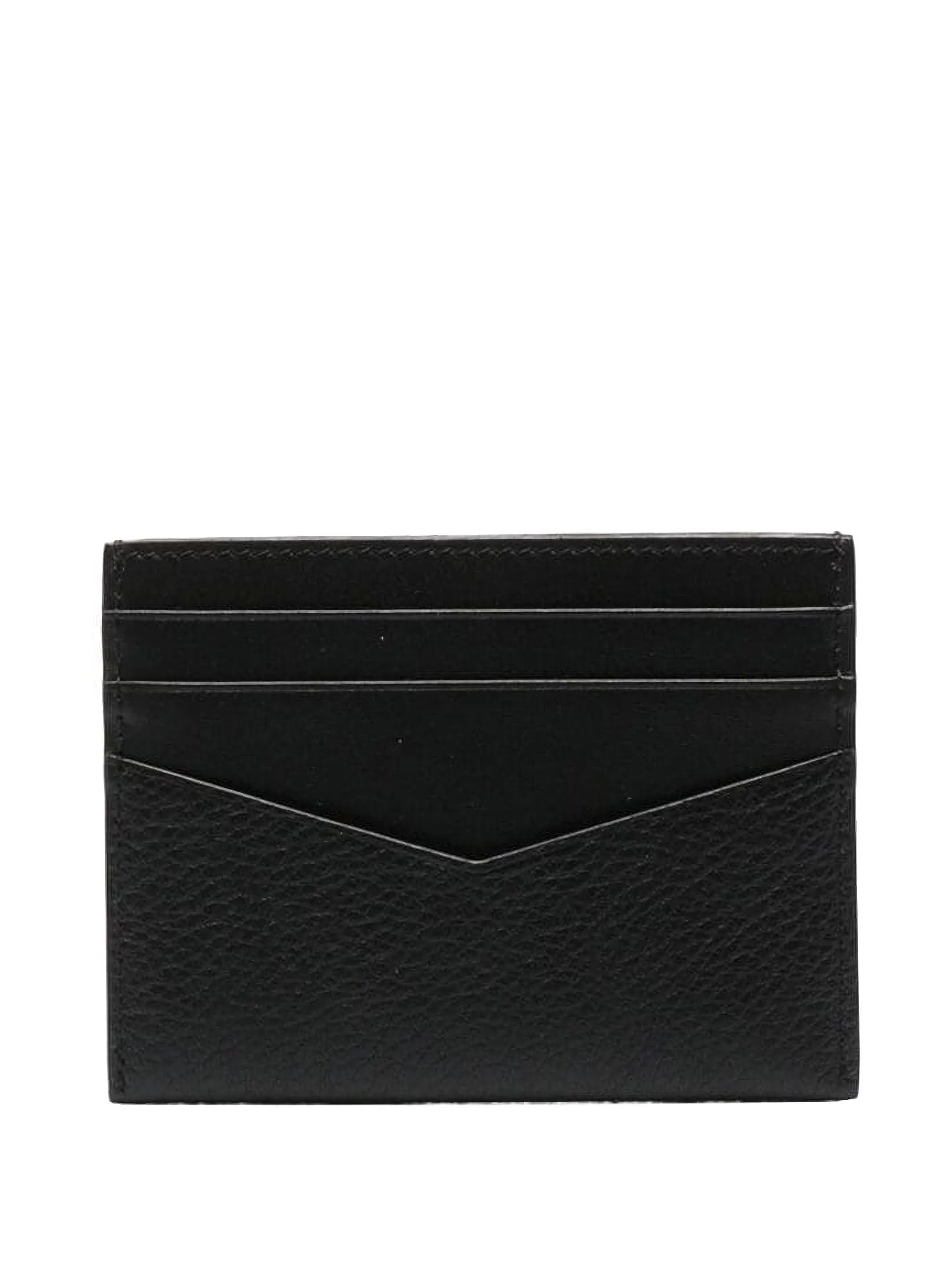 logo-plaque leather card holder
