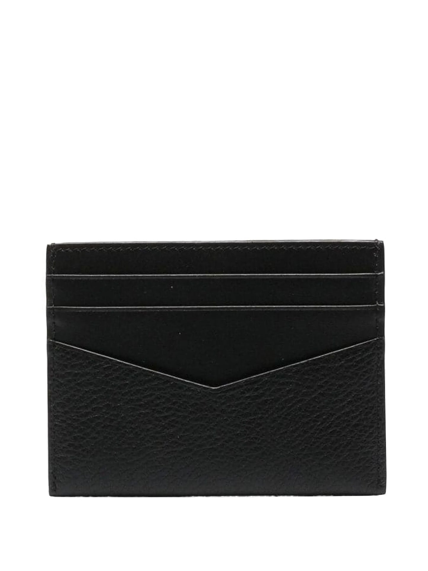 logo-plaque leather card holder