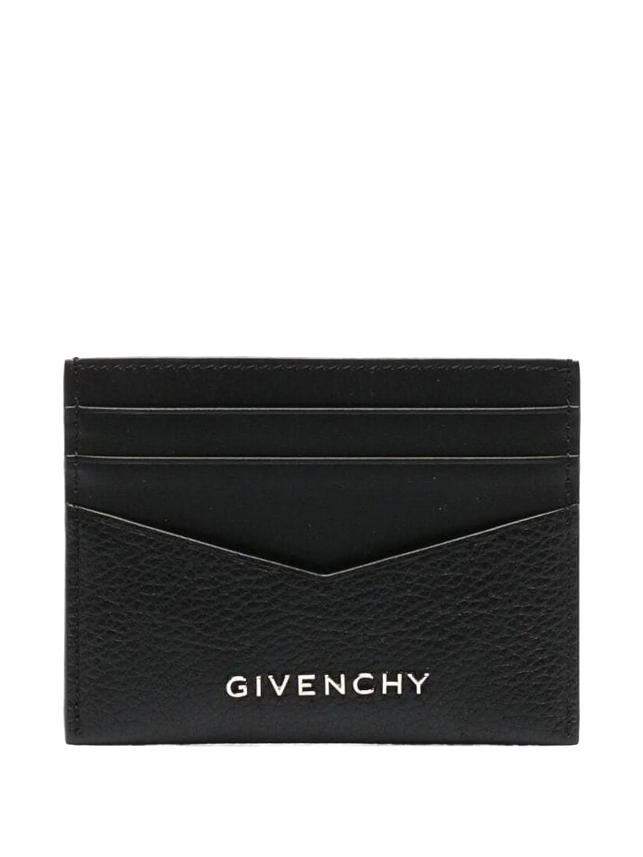 logo-plaque leather card holder