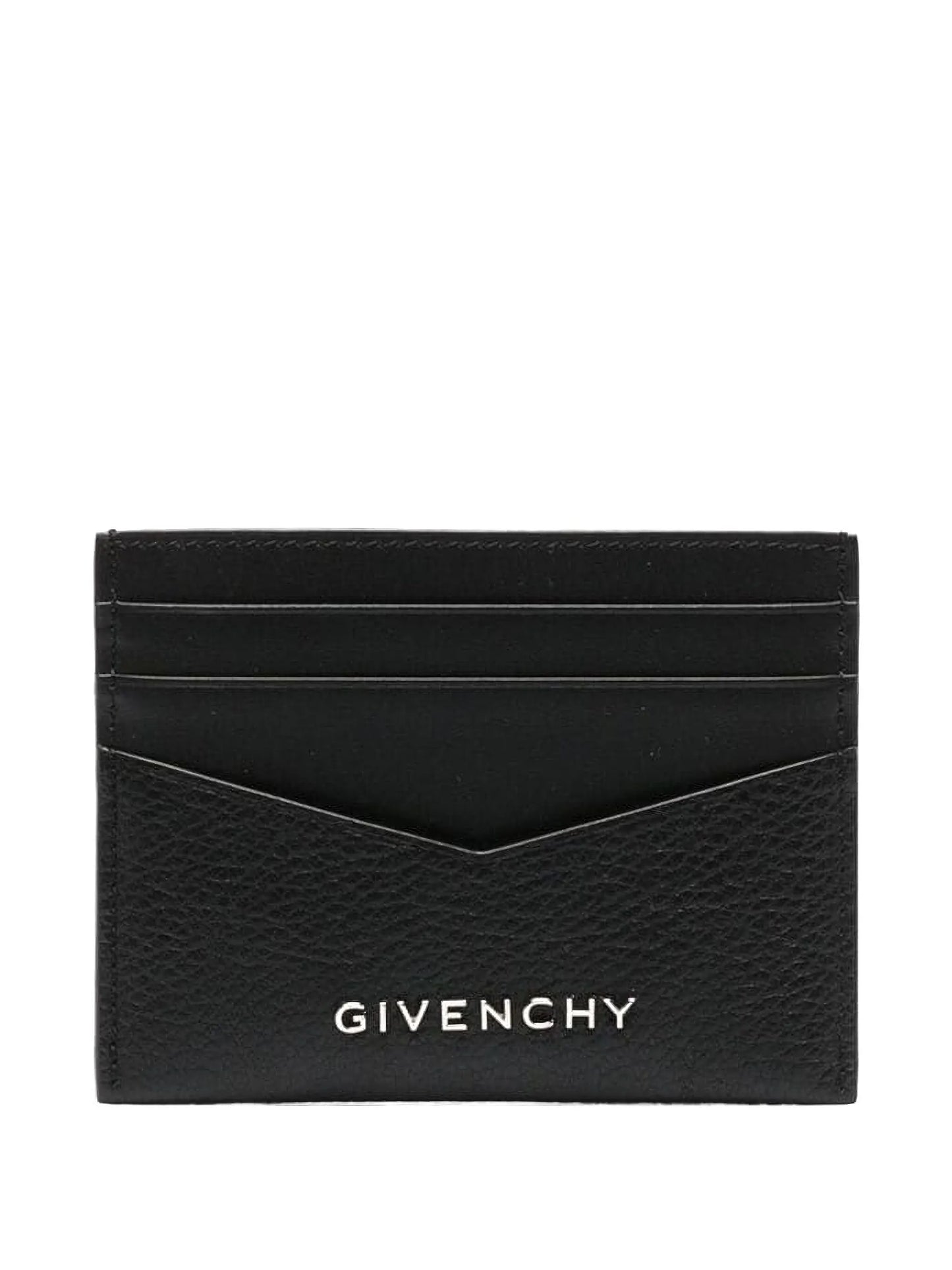 logo-plaque leather card holder