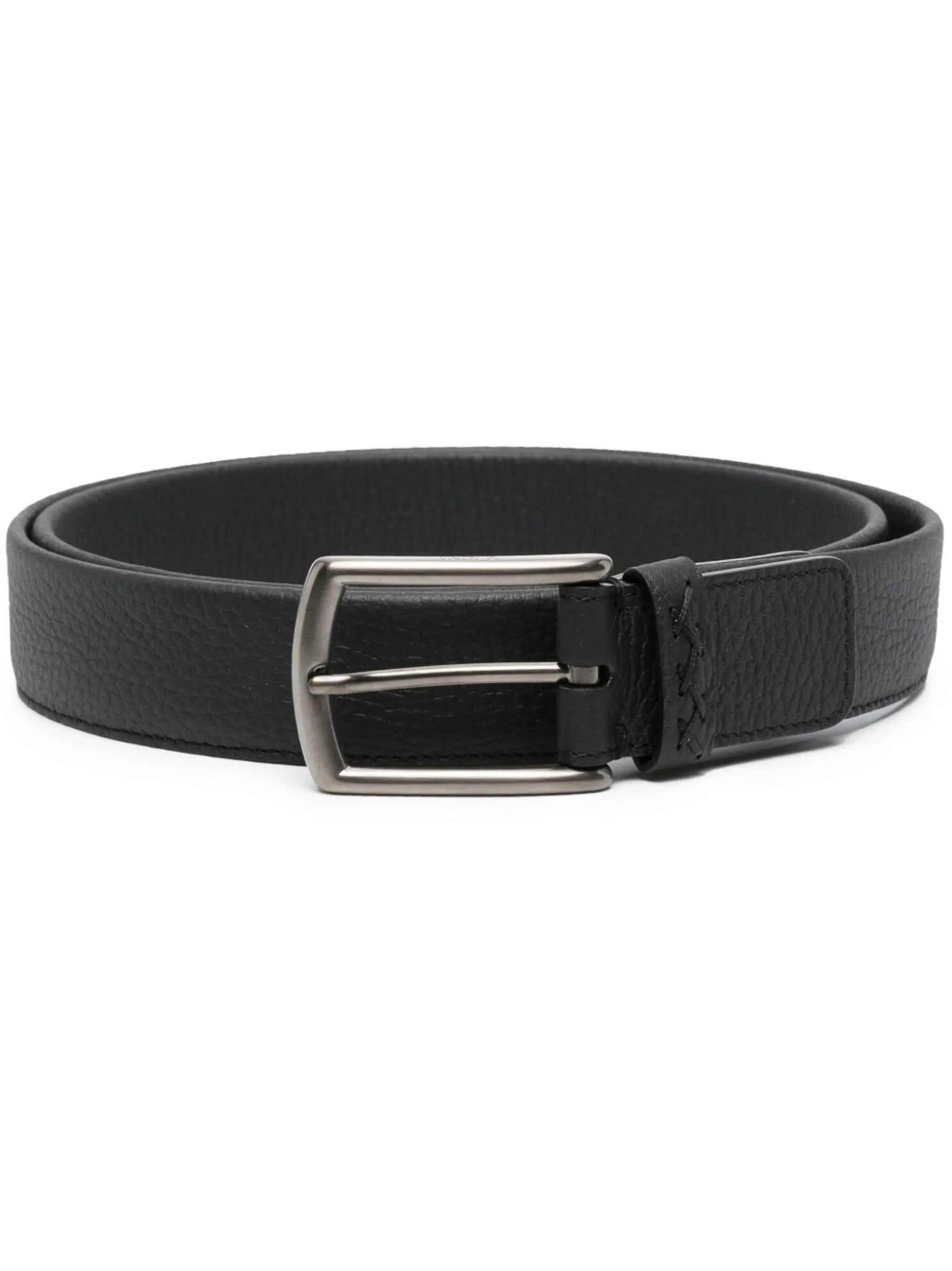 triple-stitch leather belt