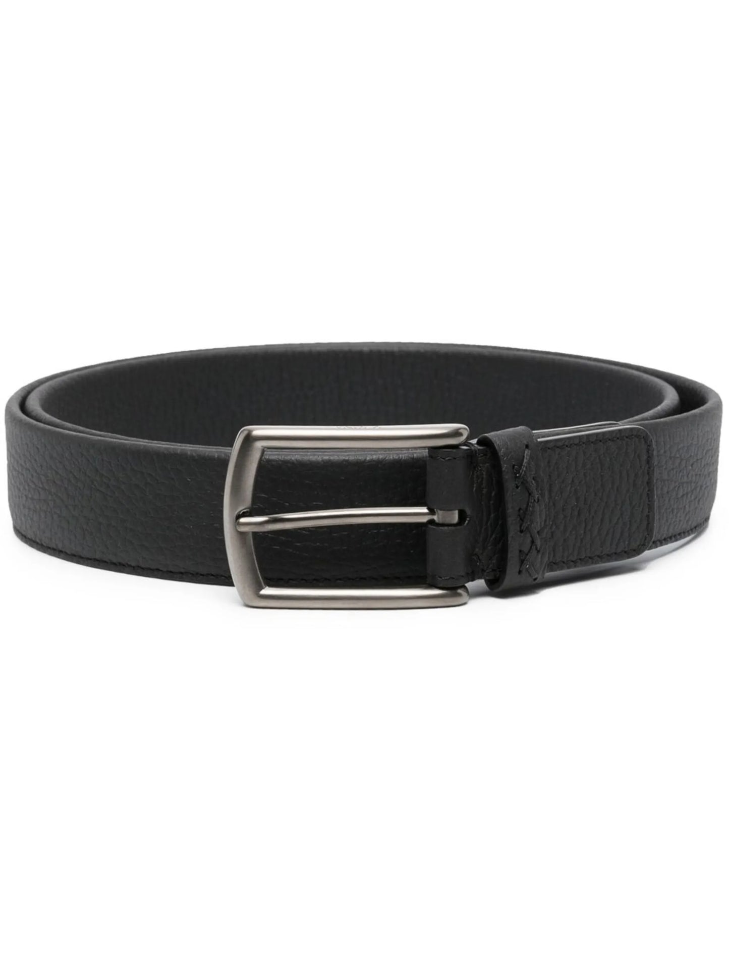 triple-stitch leather belt