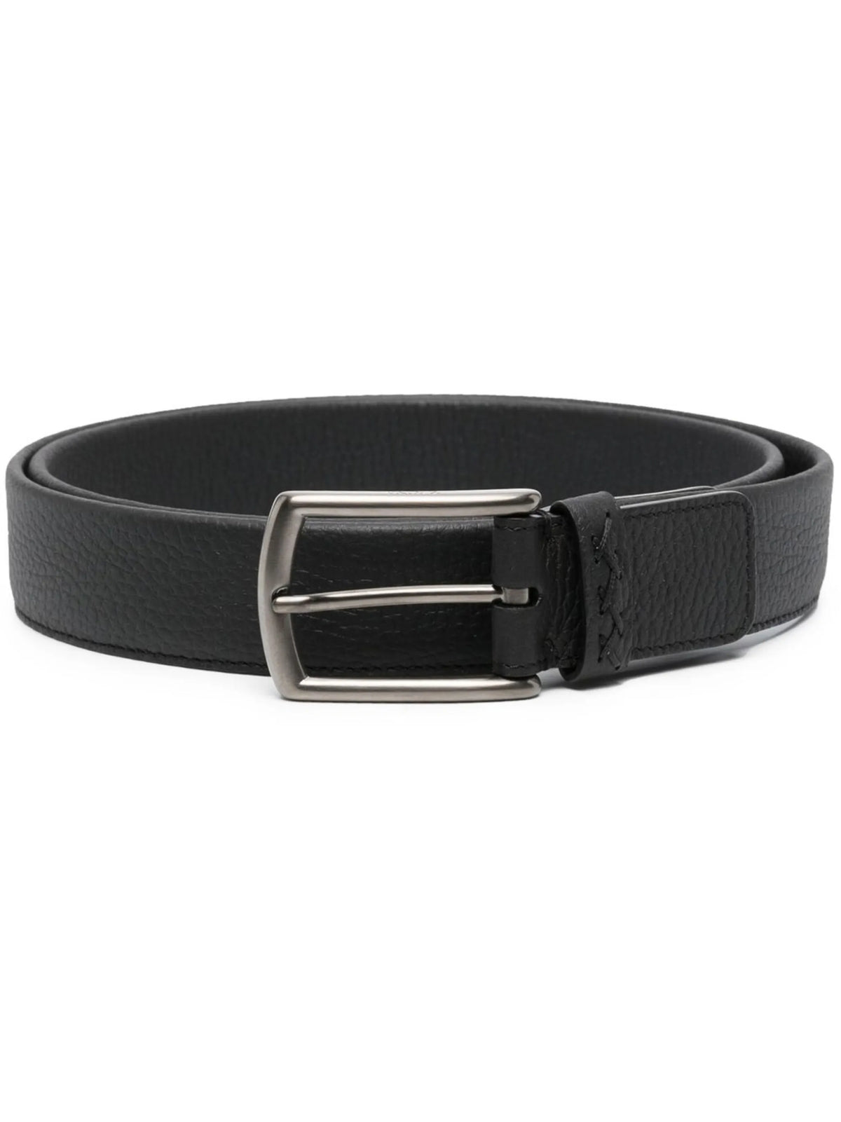 triple-stitch leather belt