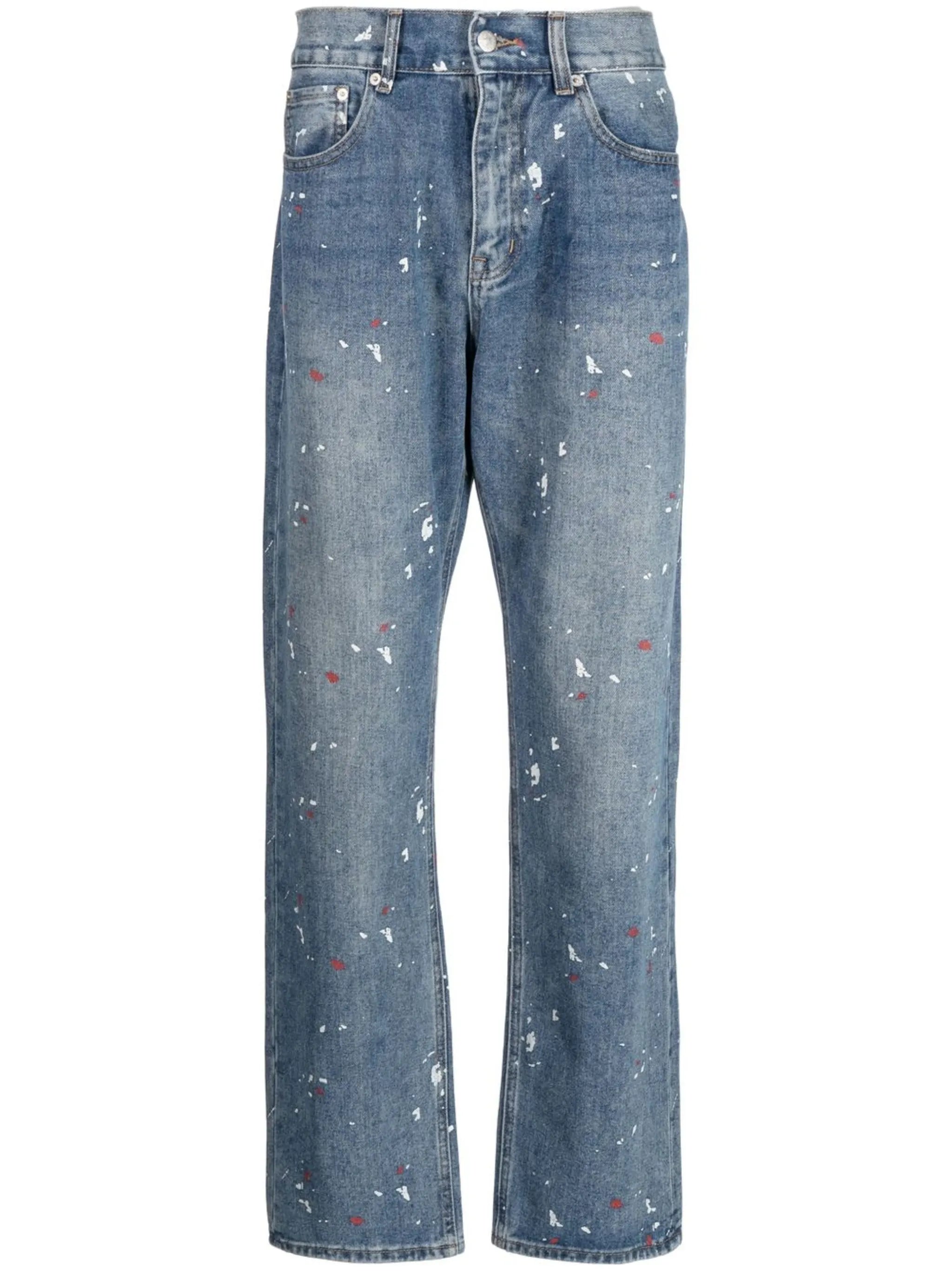 low-rise straight-leg jeans