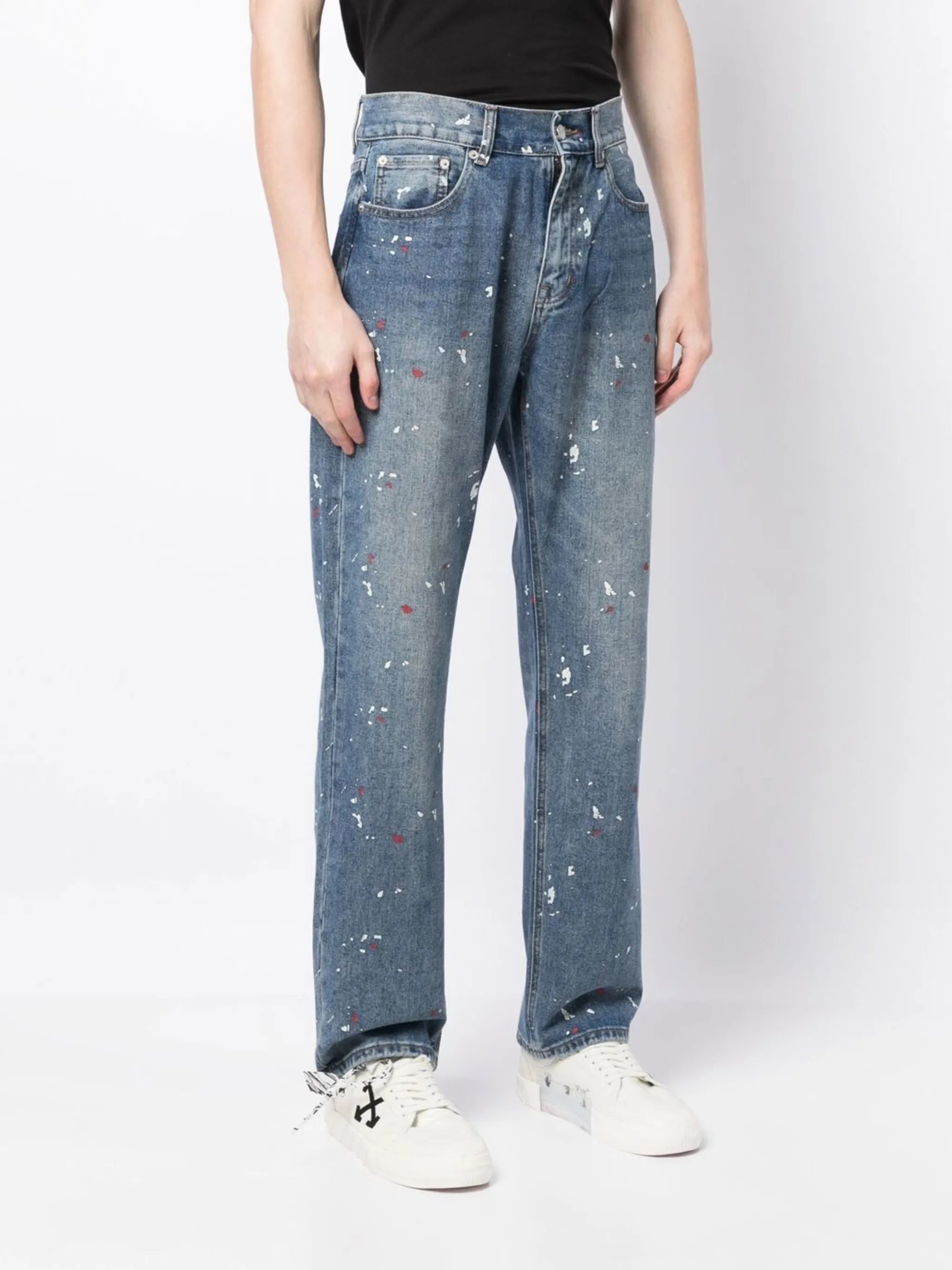 low-rise straight-leg jeans