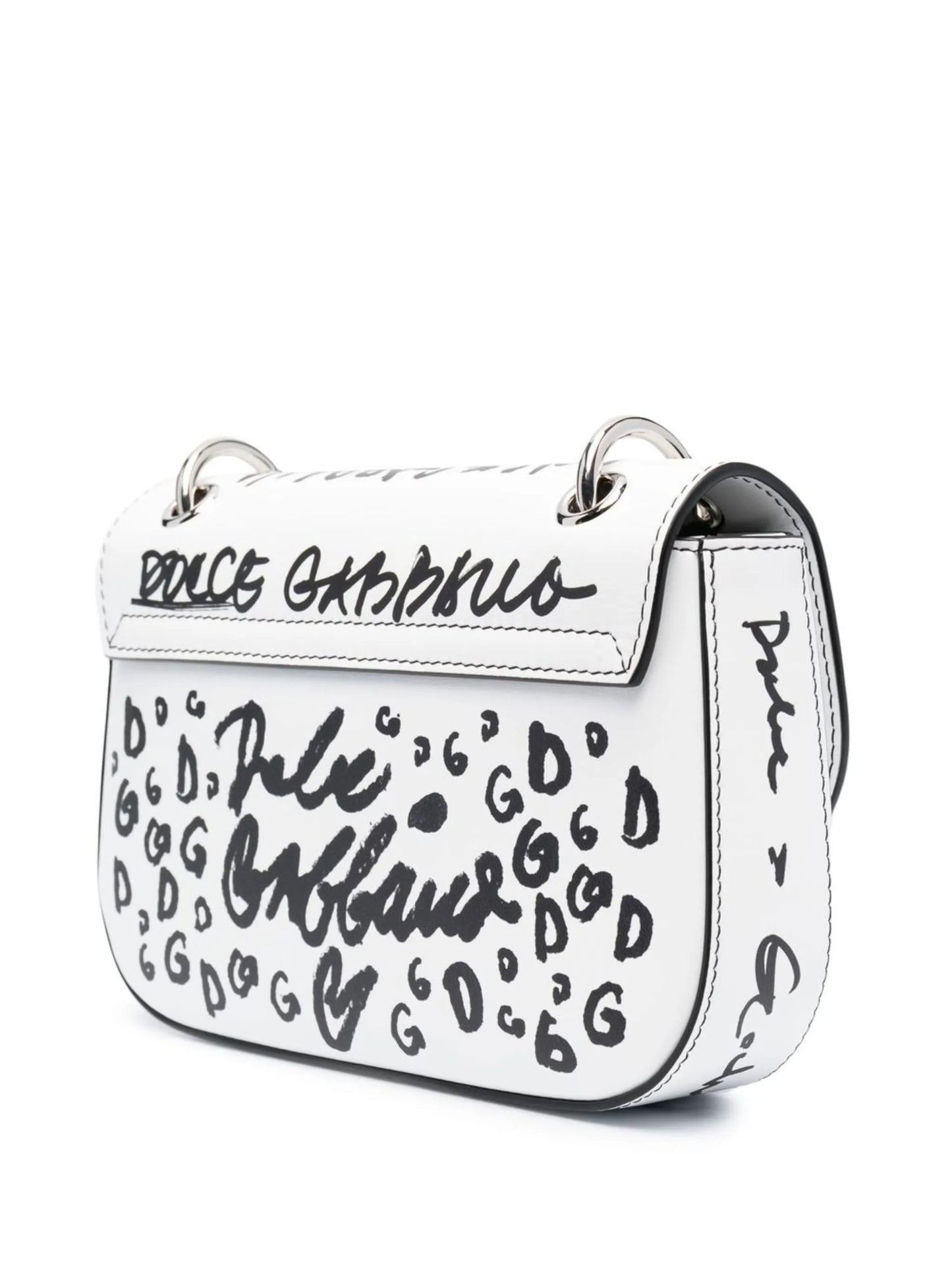 sketchbook-print leather shoulder bag