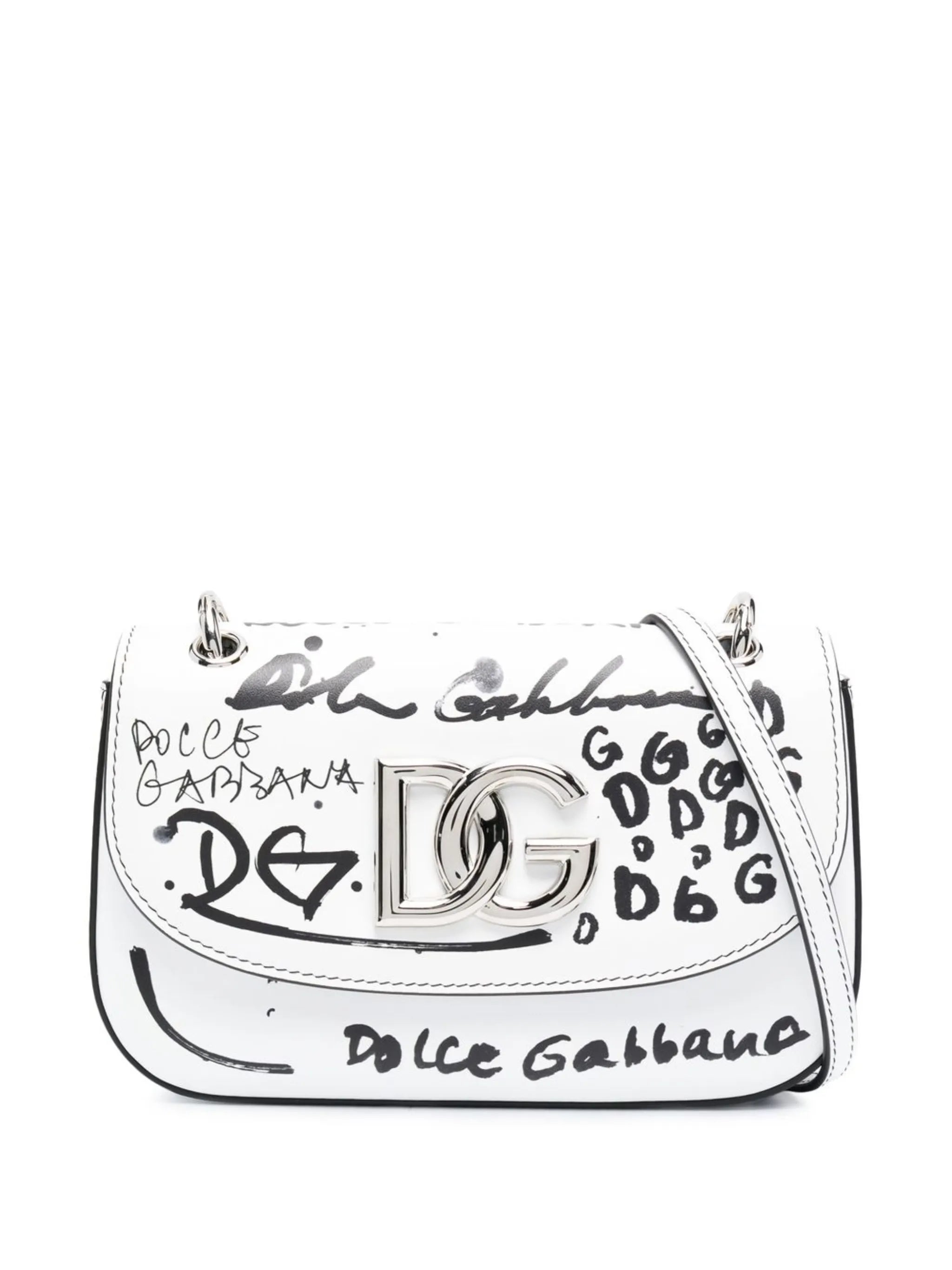 sketchbook-print leather shoulder bag