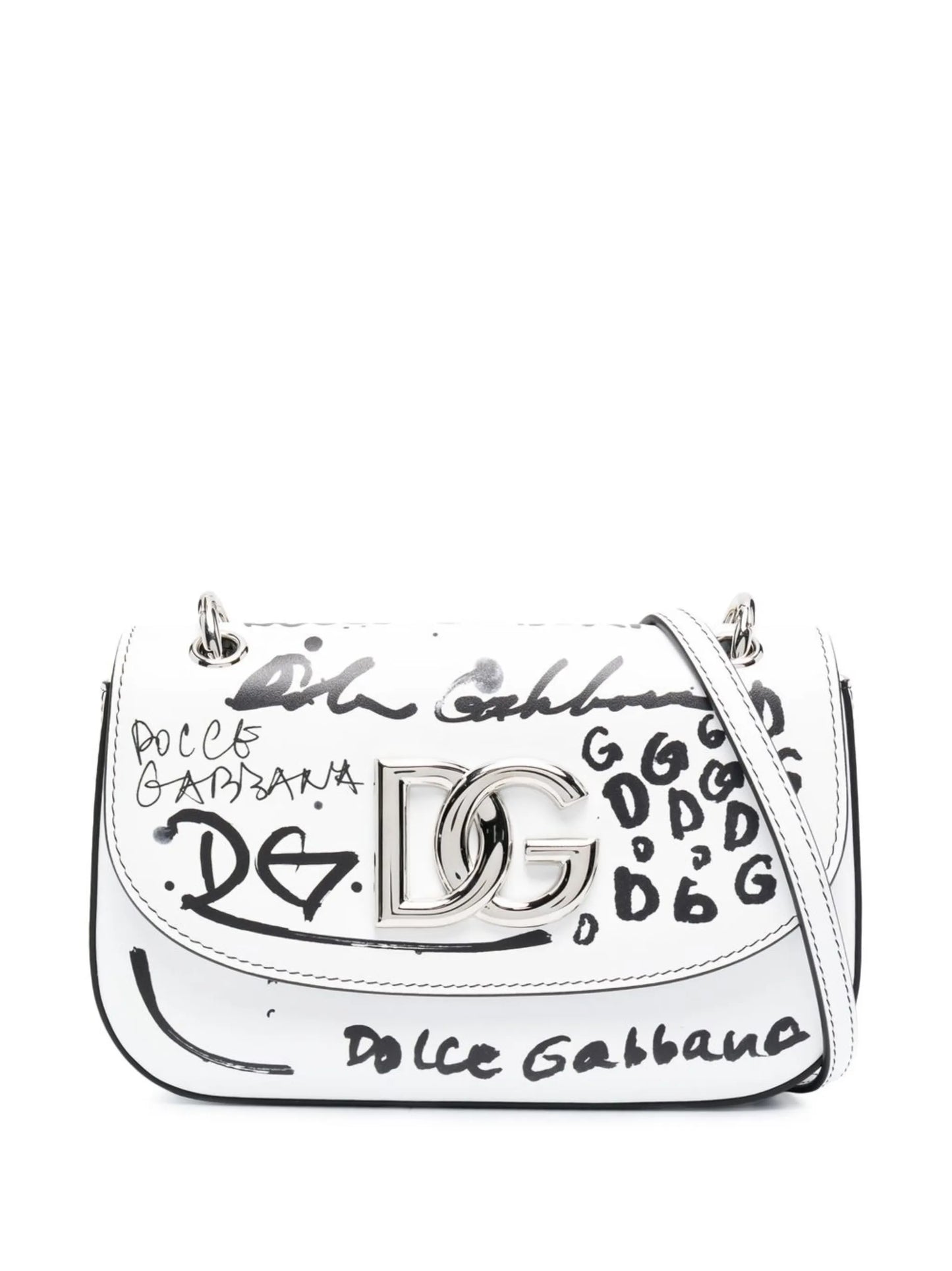 sketchbook-print leather shoulder bag
