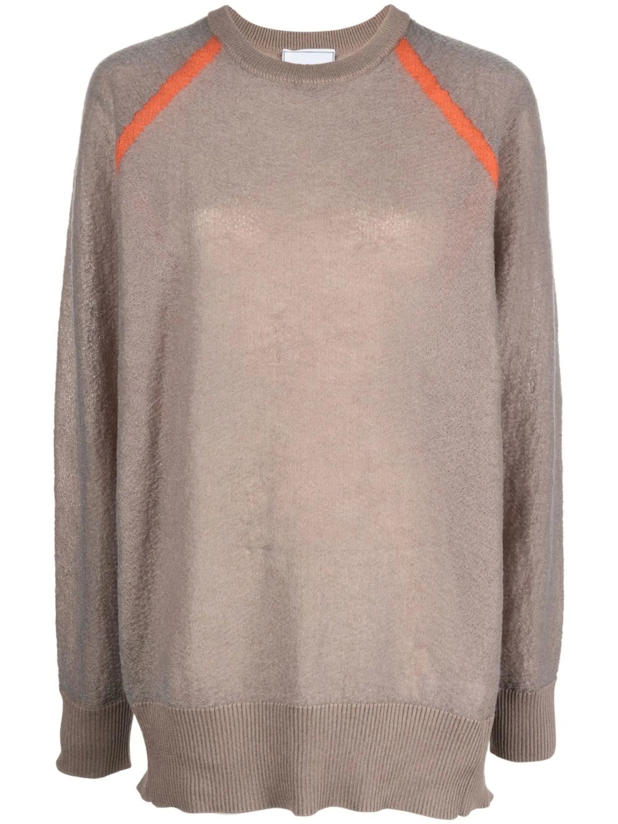 raglan sleeves logo jacquard jumper