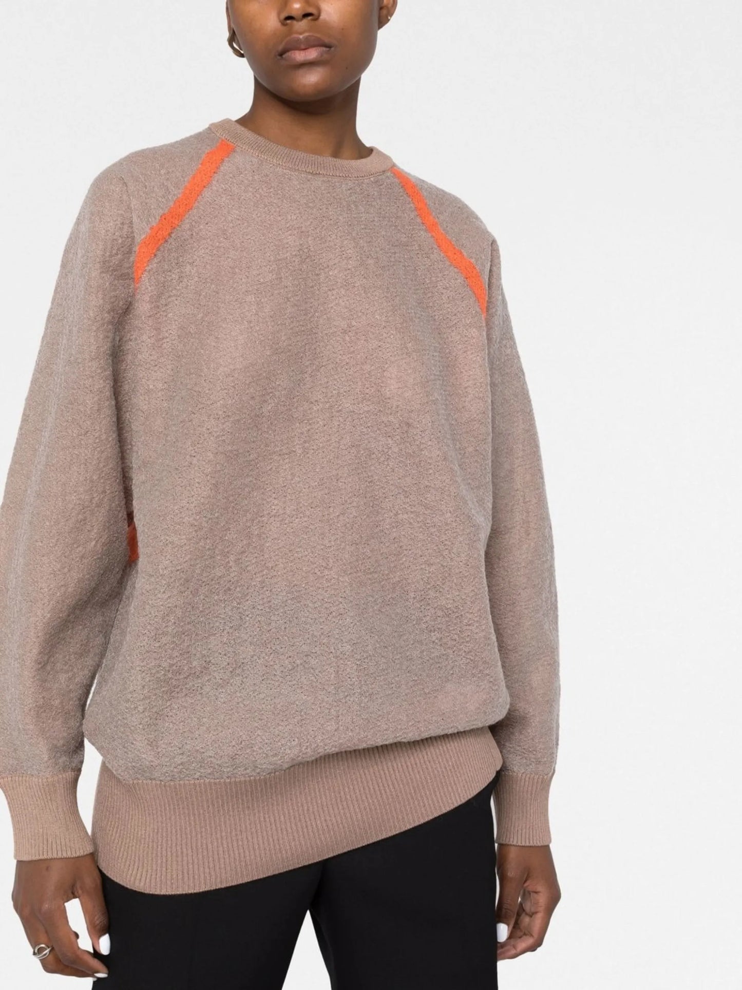 raglan sleeves logo jacquard jumper