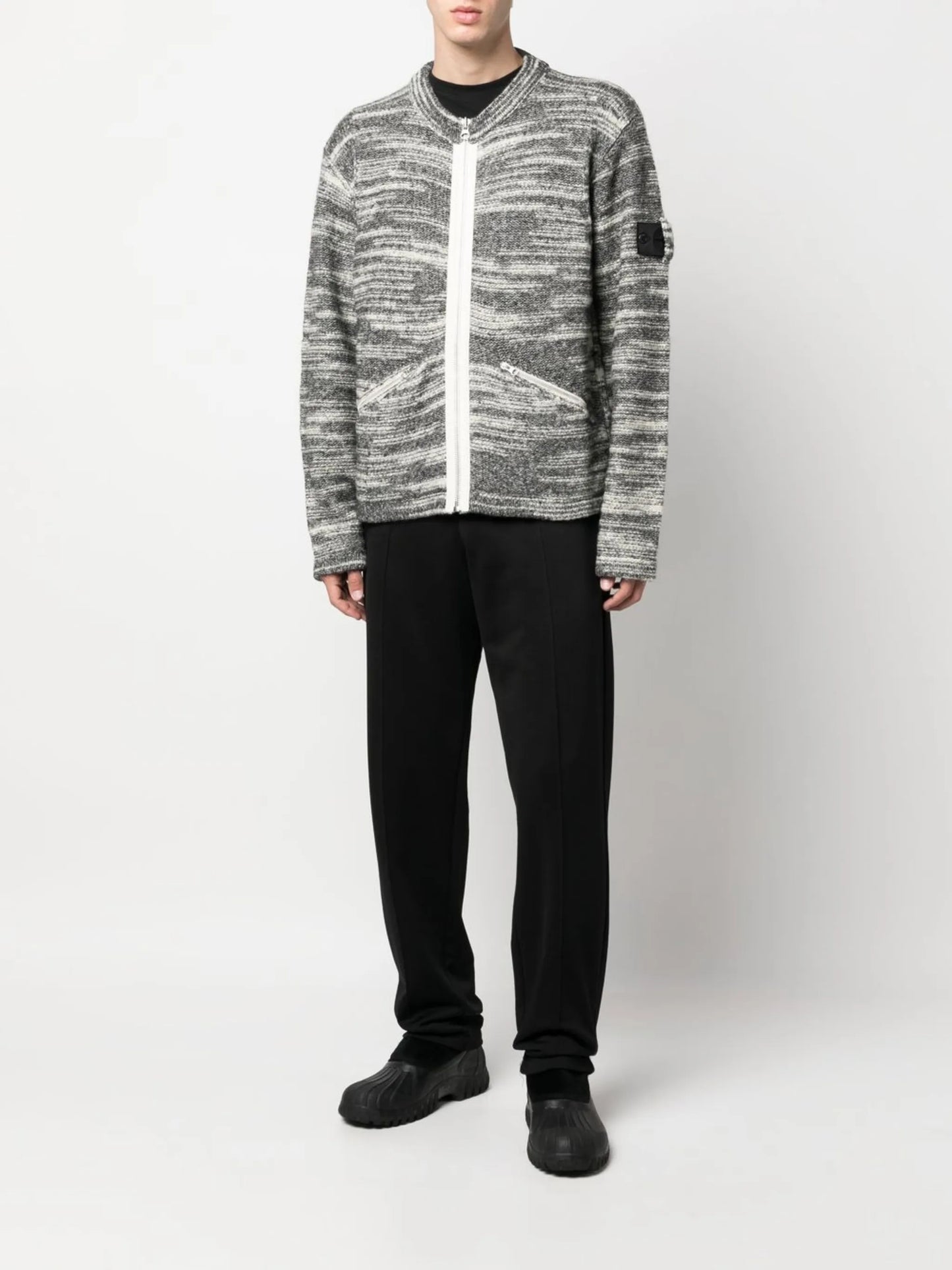 logo-patch crew-neck jumper