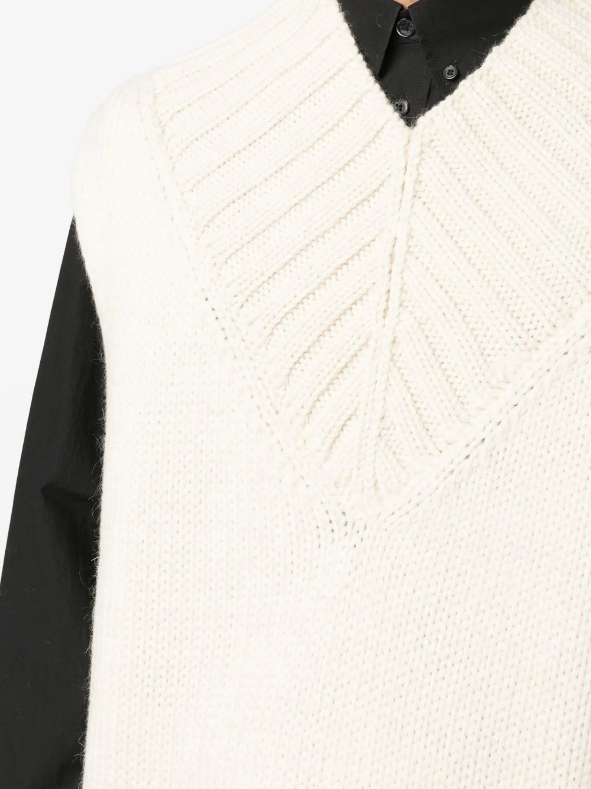 knitted V-neck vest