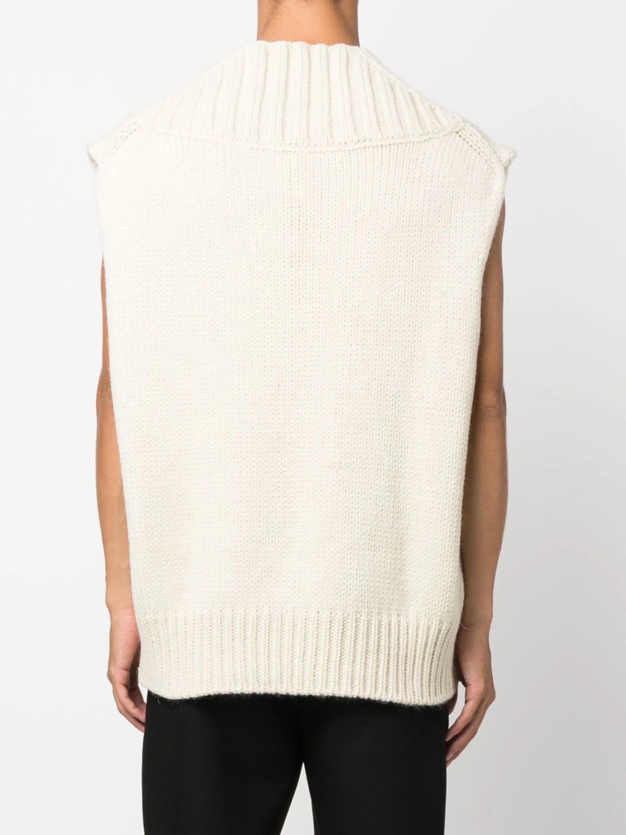 knitted V-neck vest