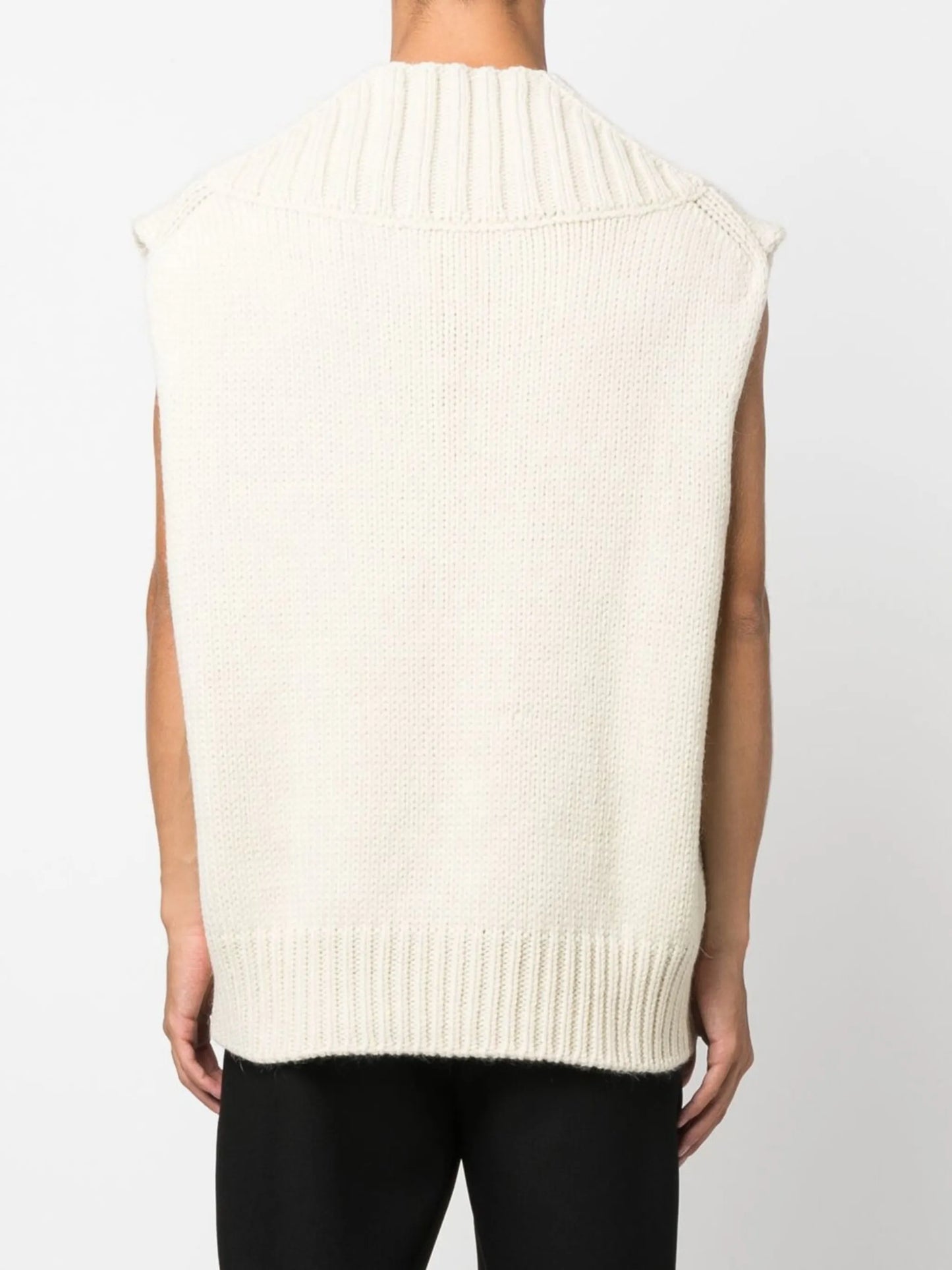 knitted V-neck vest