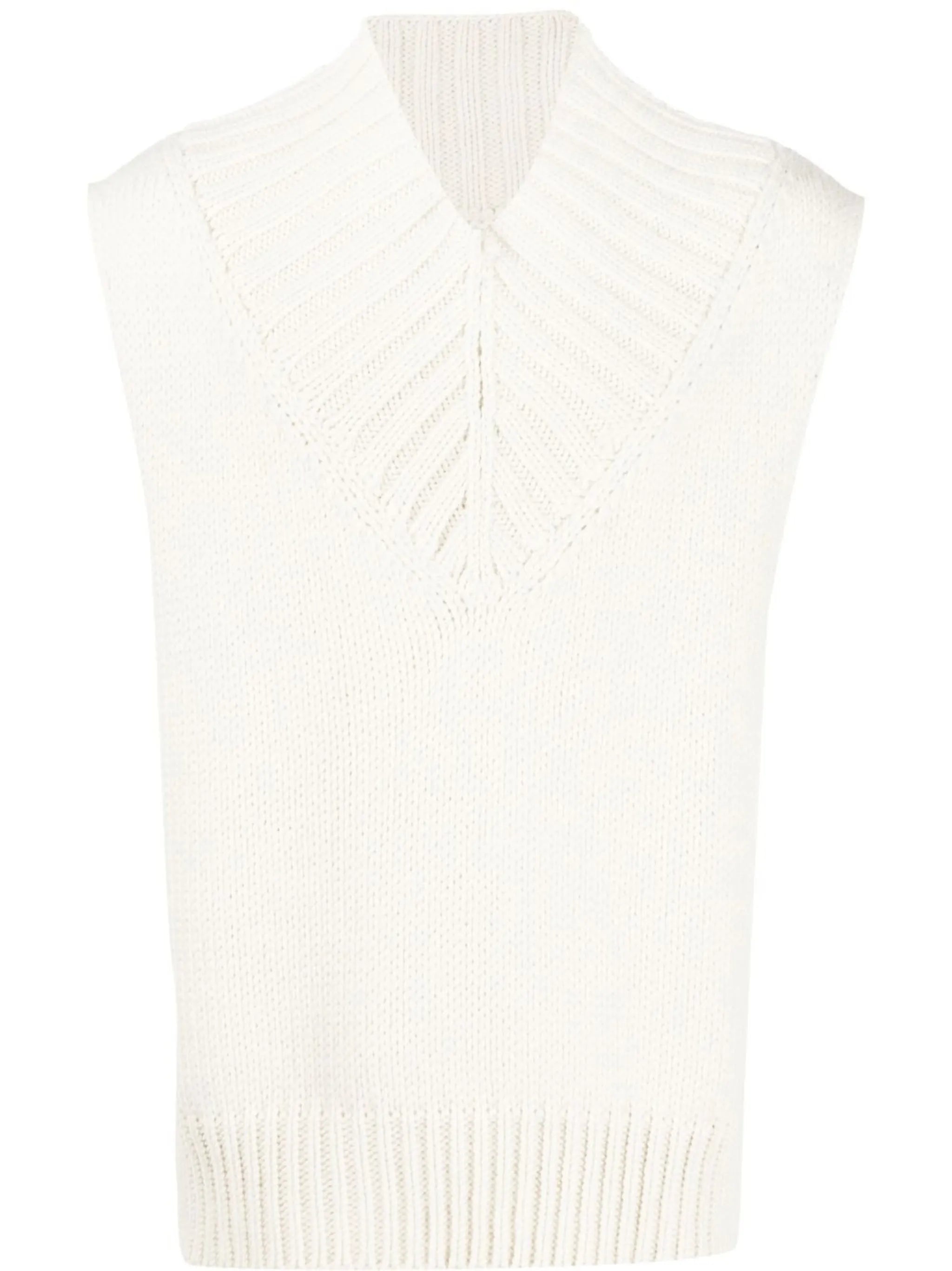 knitted V-neck vest