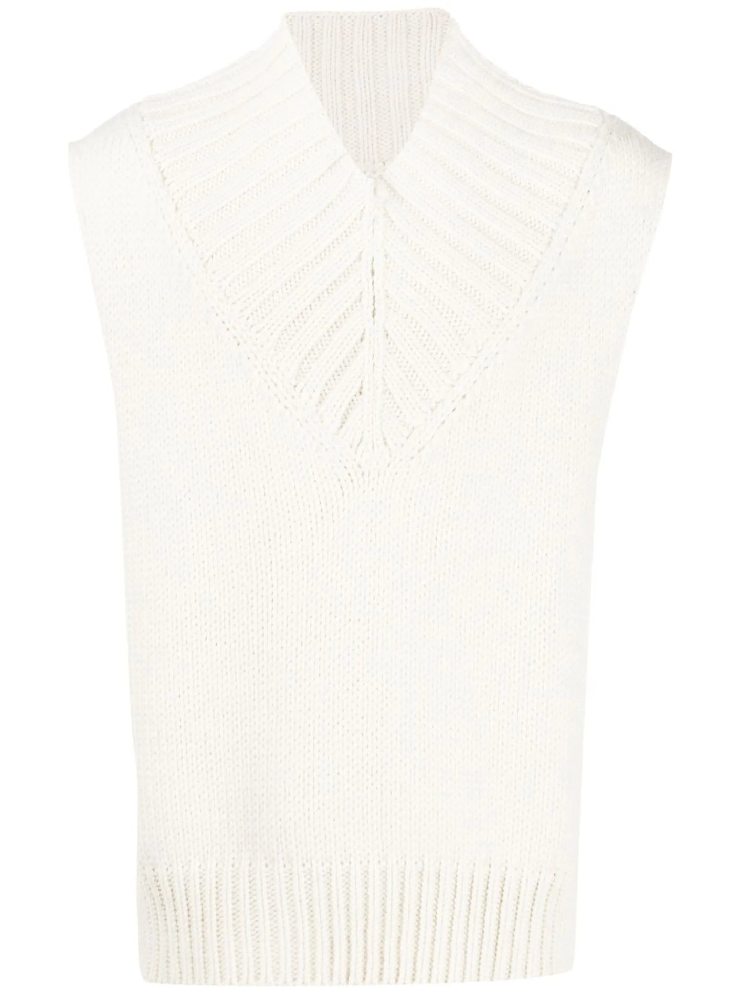 knitted V-neck vest