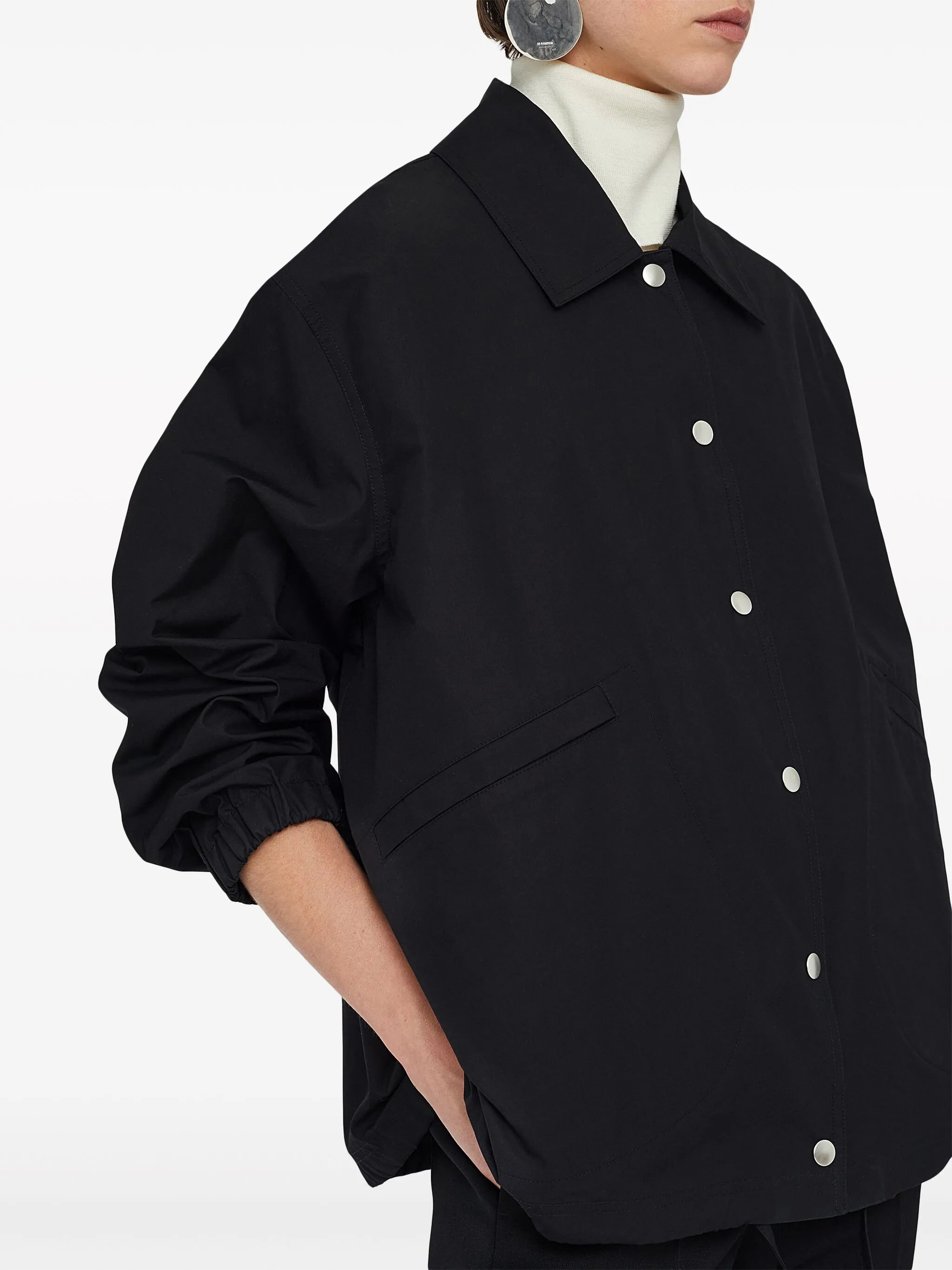logo-print shirt jacket
