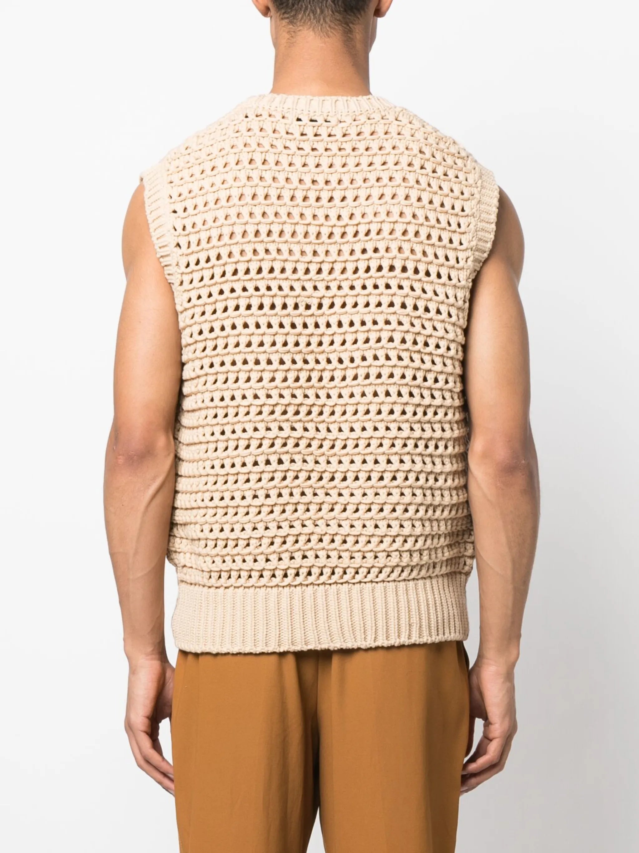 open-knit sleeveless jumper