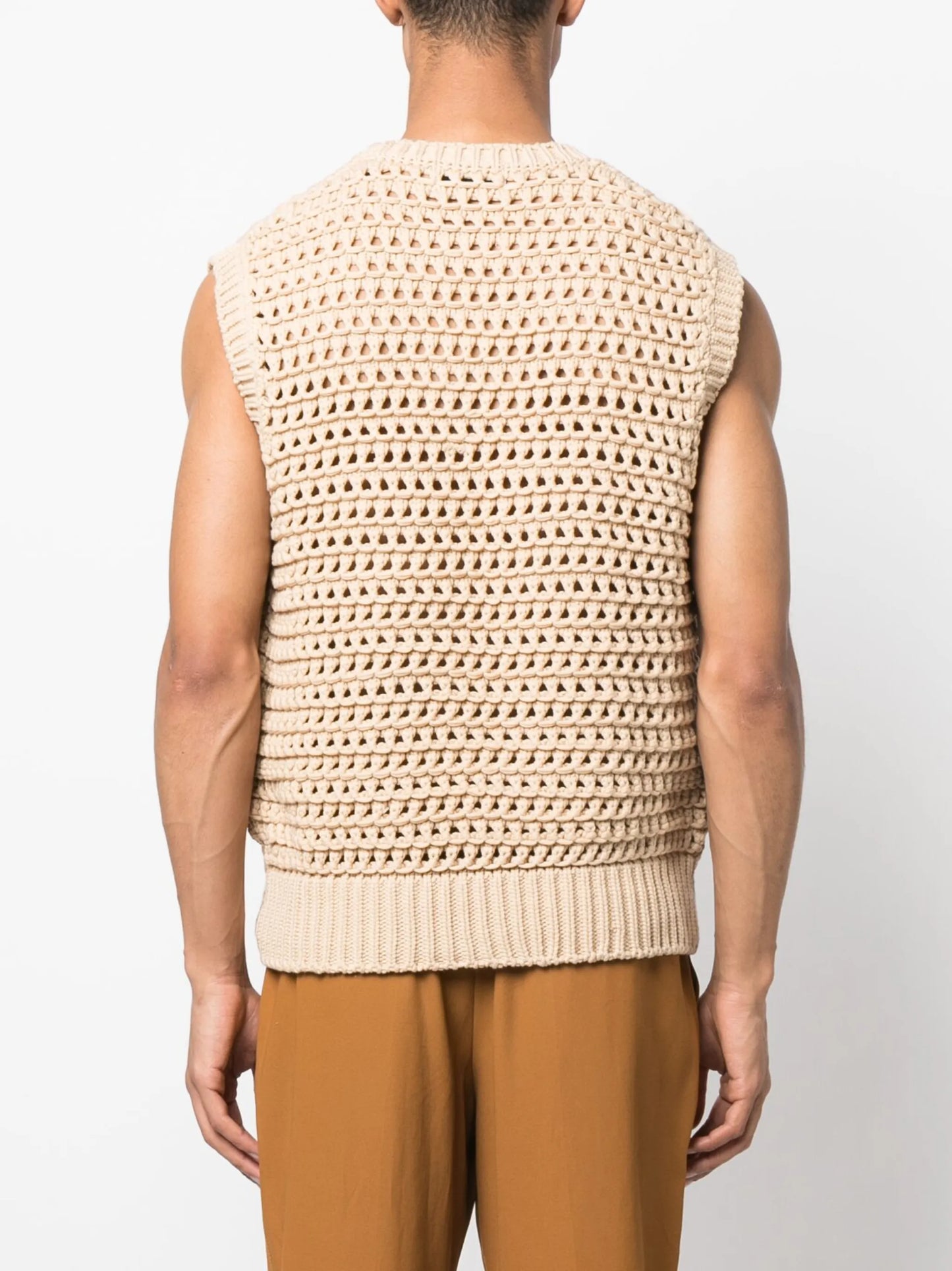 open-knit sleeveless jumper