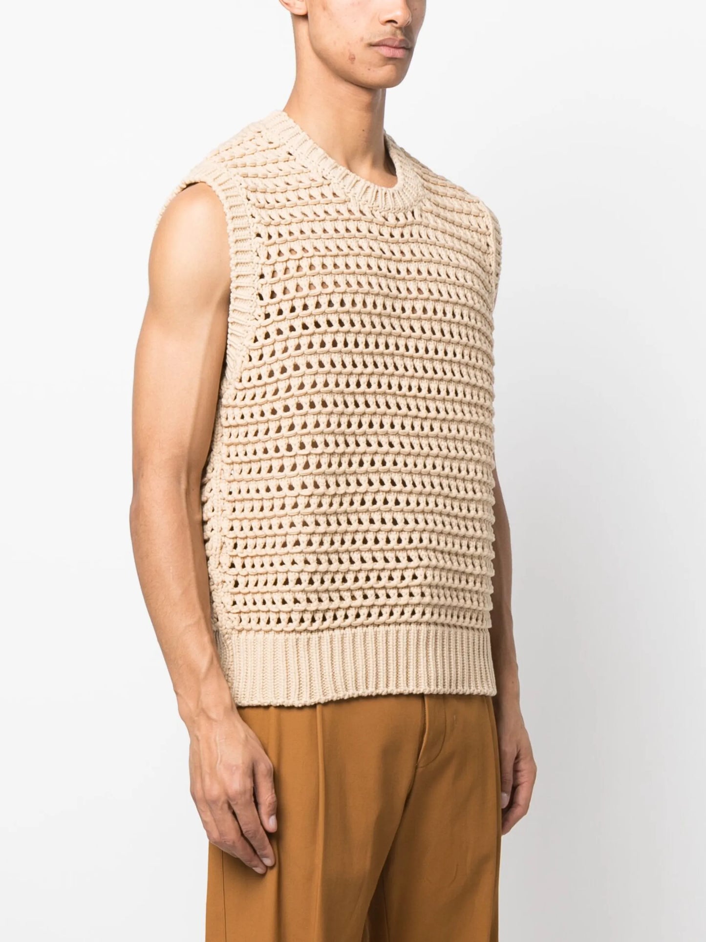 open-knit sleeveless jumper
